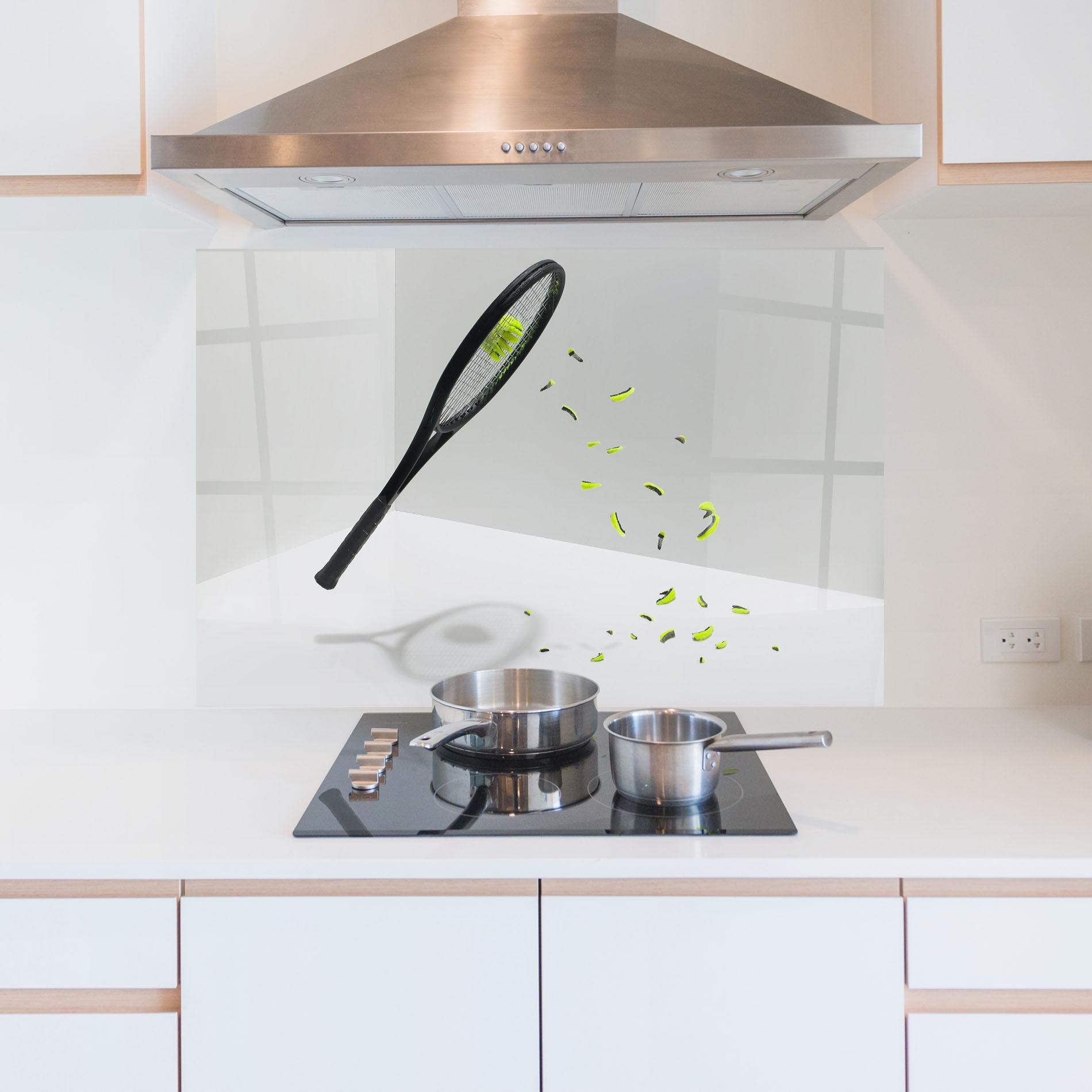 Стъклен панел за кухня Broken Tennis Ball mockup 5