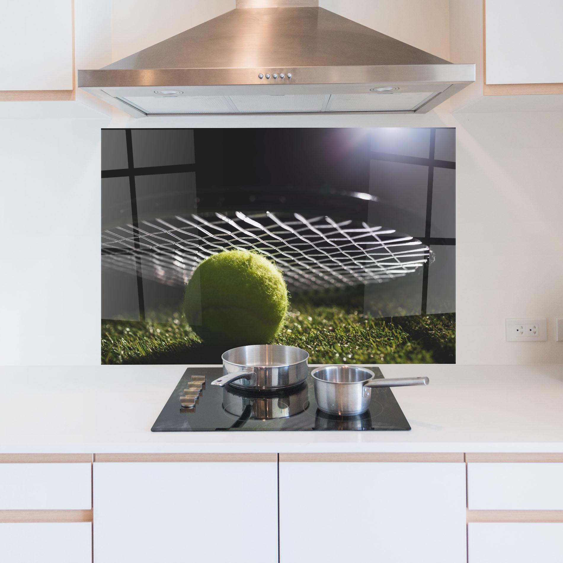 Стъклен панел за кухня Close Up Tennis Ball mockup 5