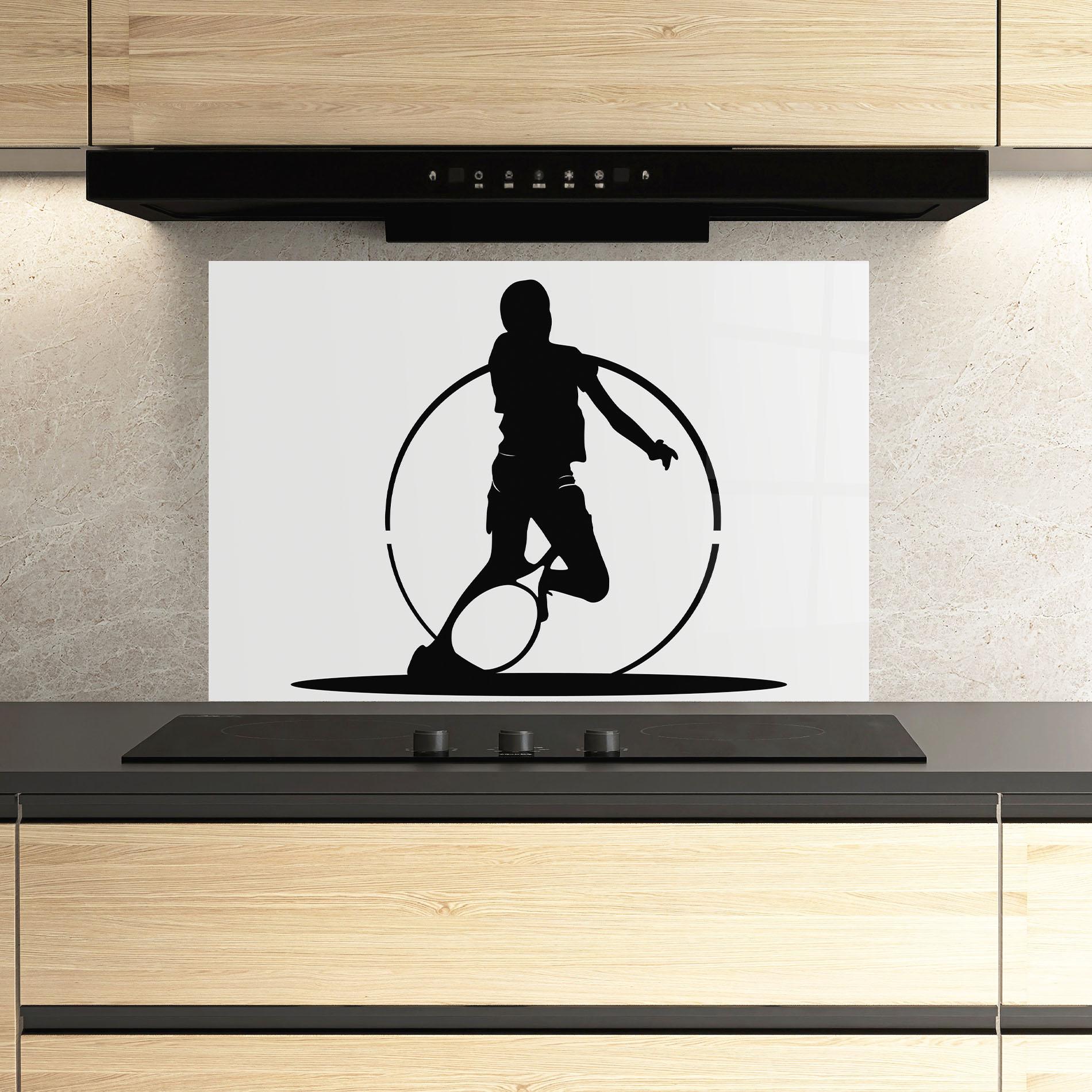 Стъклен панел за кухня Black Tennis Circle mockup 3