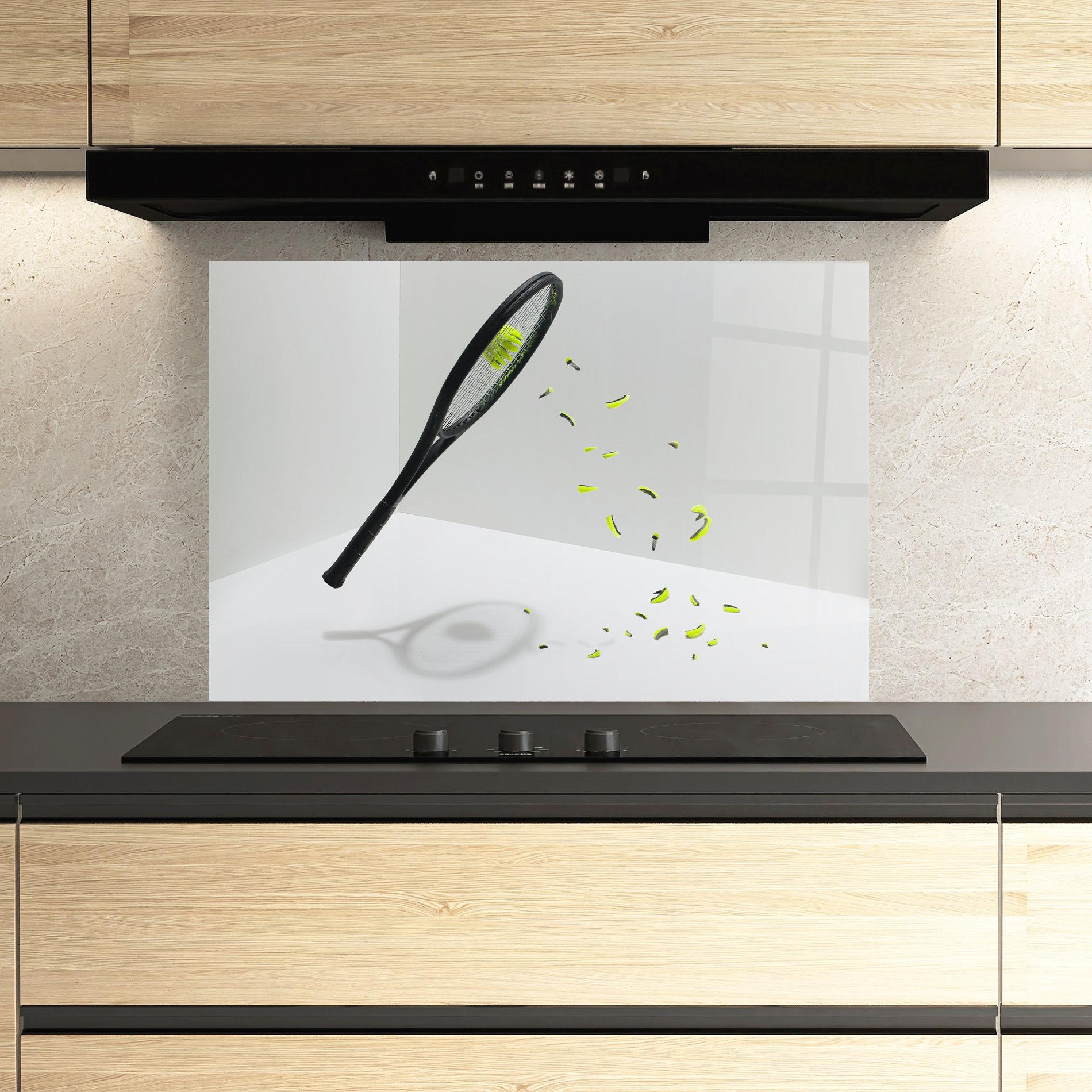 Стъклен панел за кухня Broken Tennis Ball mockup 3