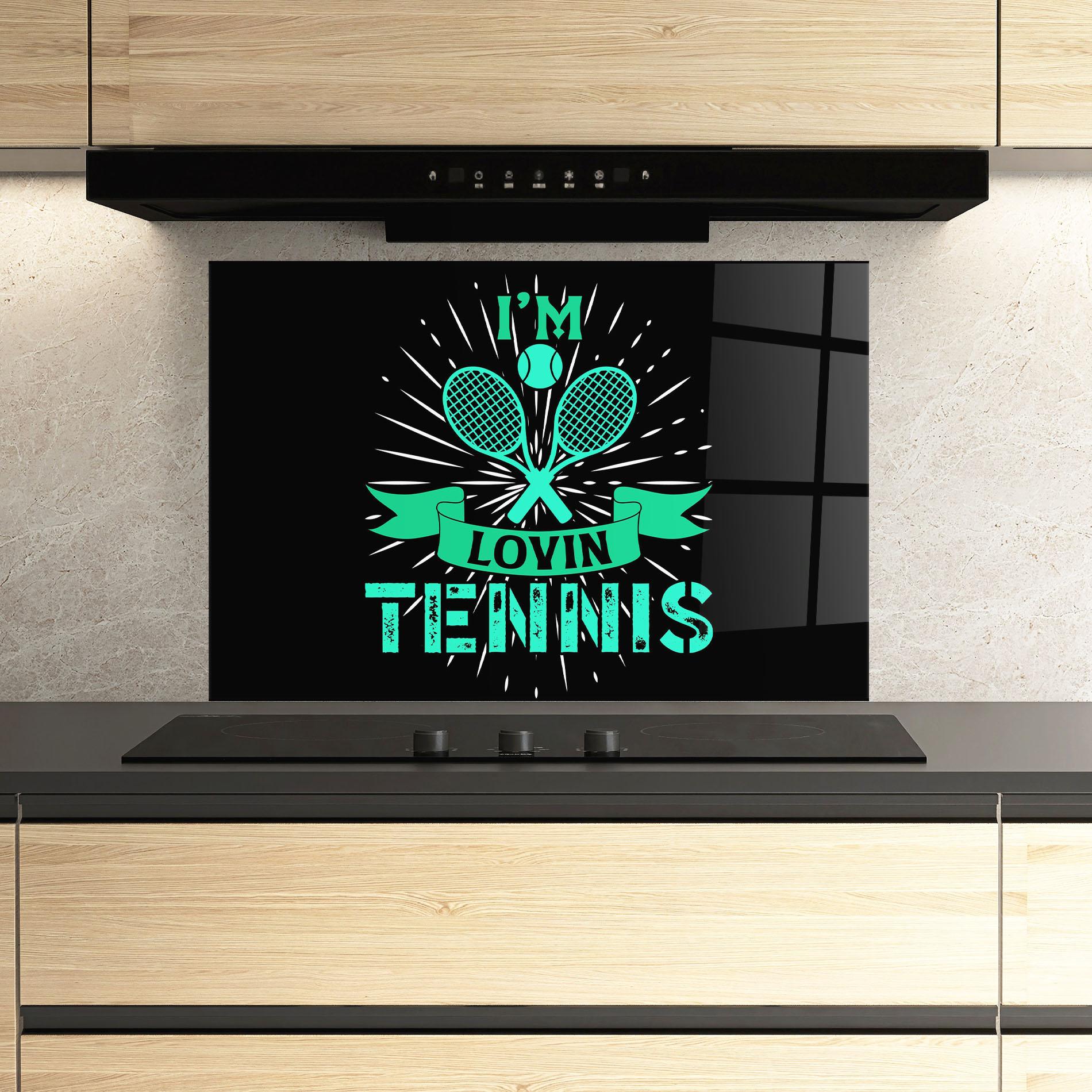 Стъклен панел за кухня Lovin Tennis mockup 3