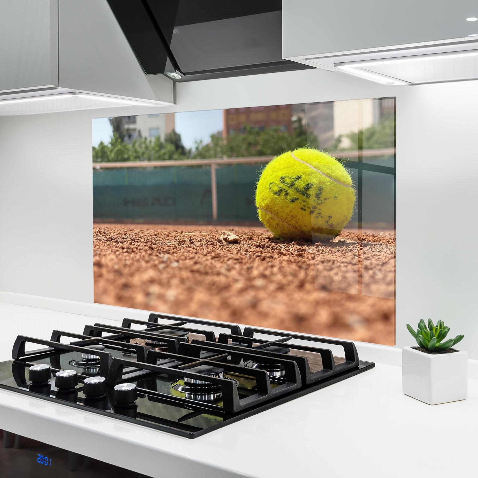 Стъклен панел за кухня Lost Tennis Ball mockup 6