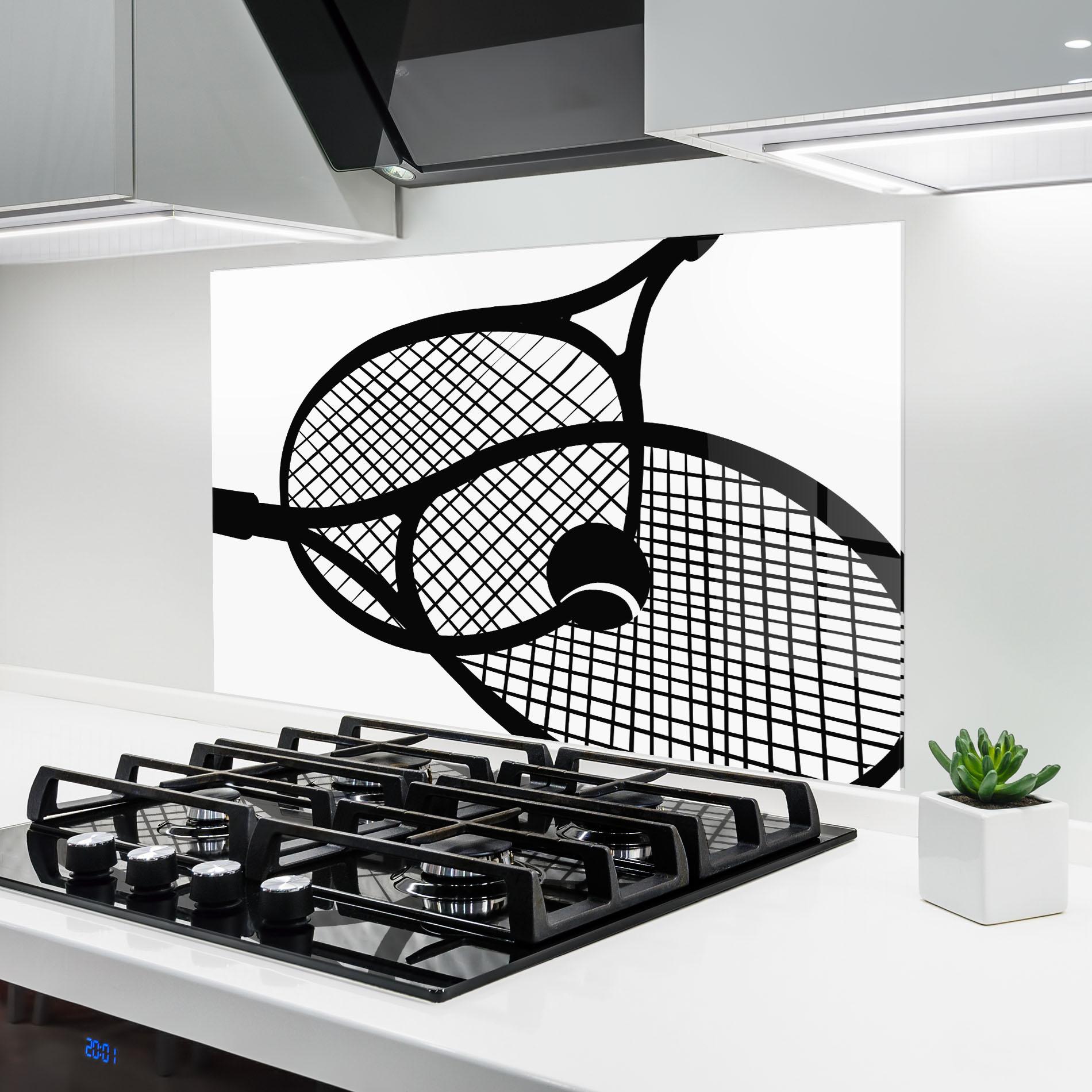 Стъклен панел за кухня Tennis Ball Line mockup 6