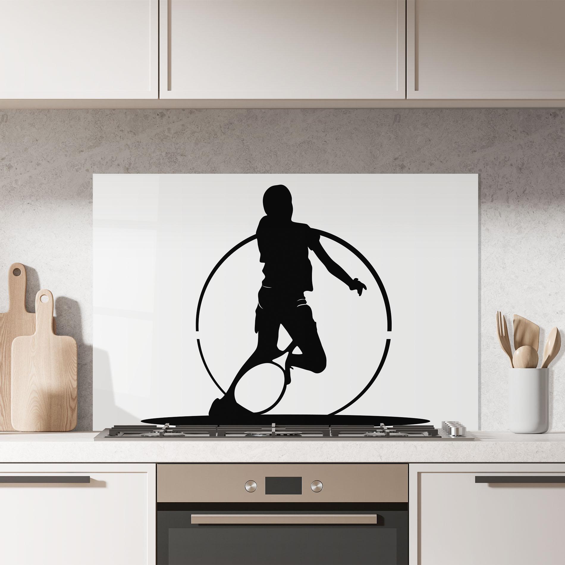 Стъклен панел за кухня Black Tennis Circle mockup 7