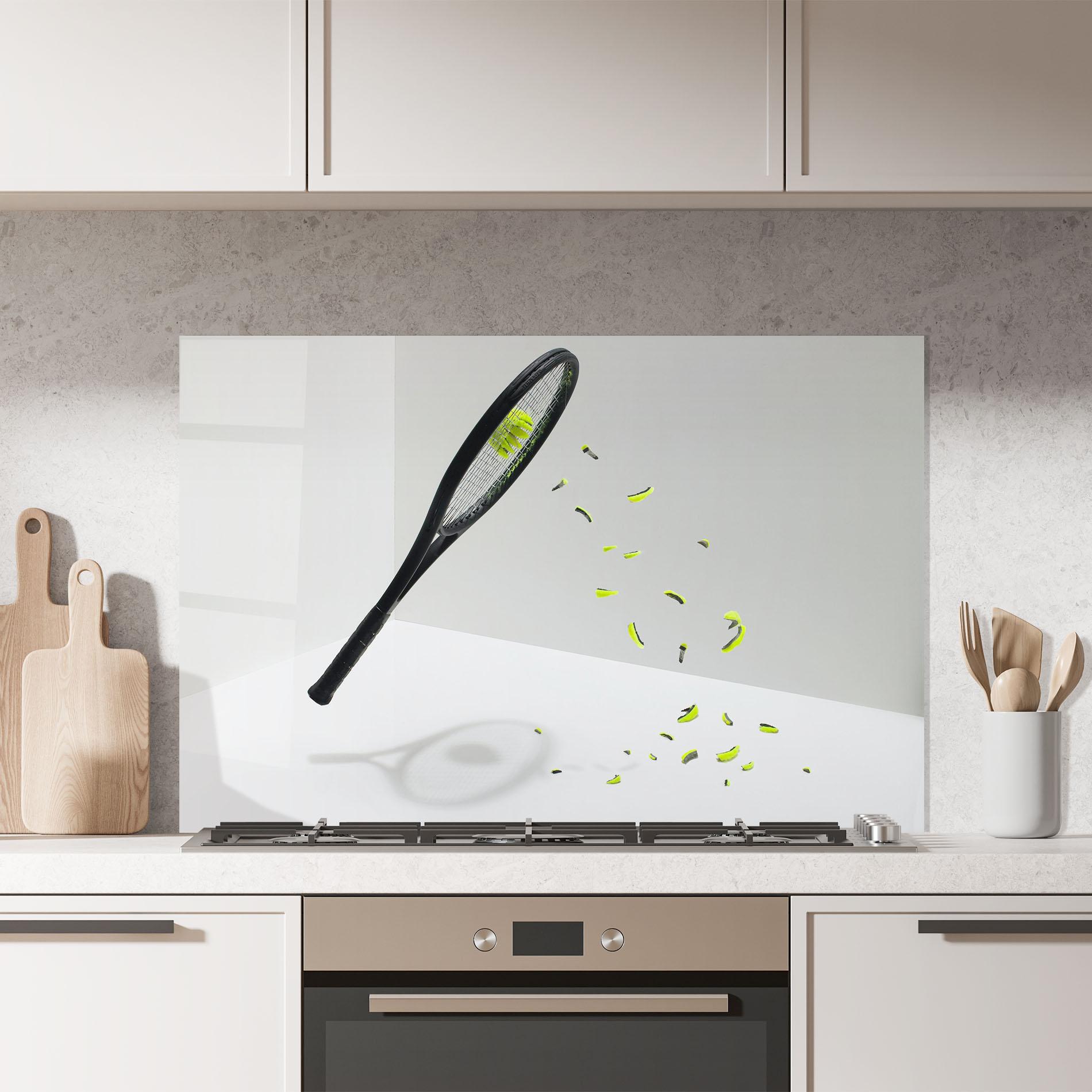 Стъклен панел за кухня Broken Tennis Ball mockup 7