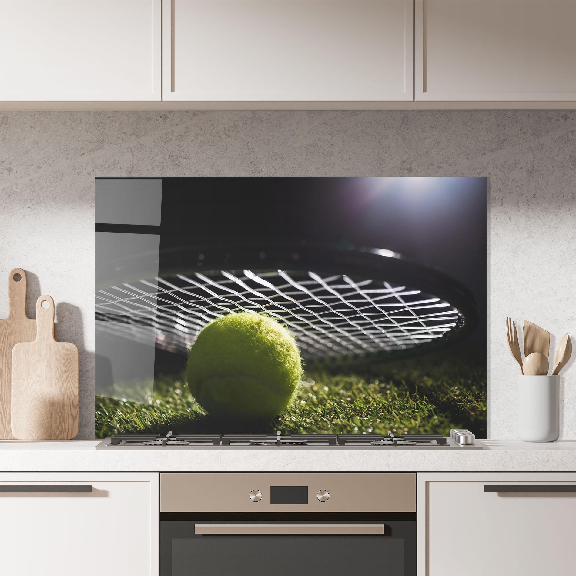 Стъклен панел за кухня Close Up Tennis Ball mockup 7