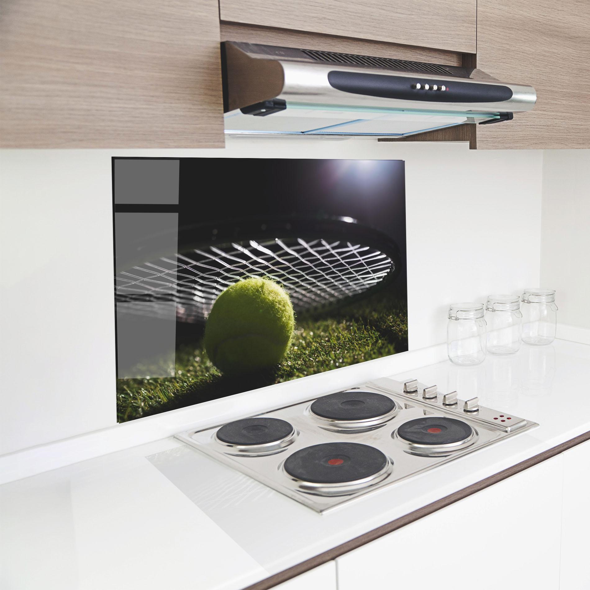 Стъклен панел за кухня Close Up Tennis Ball mockup 8