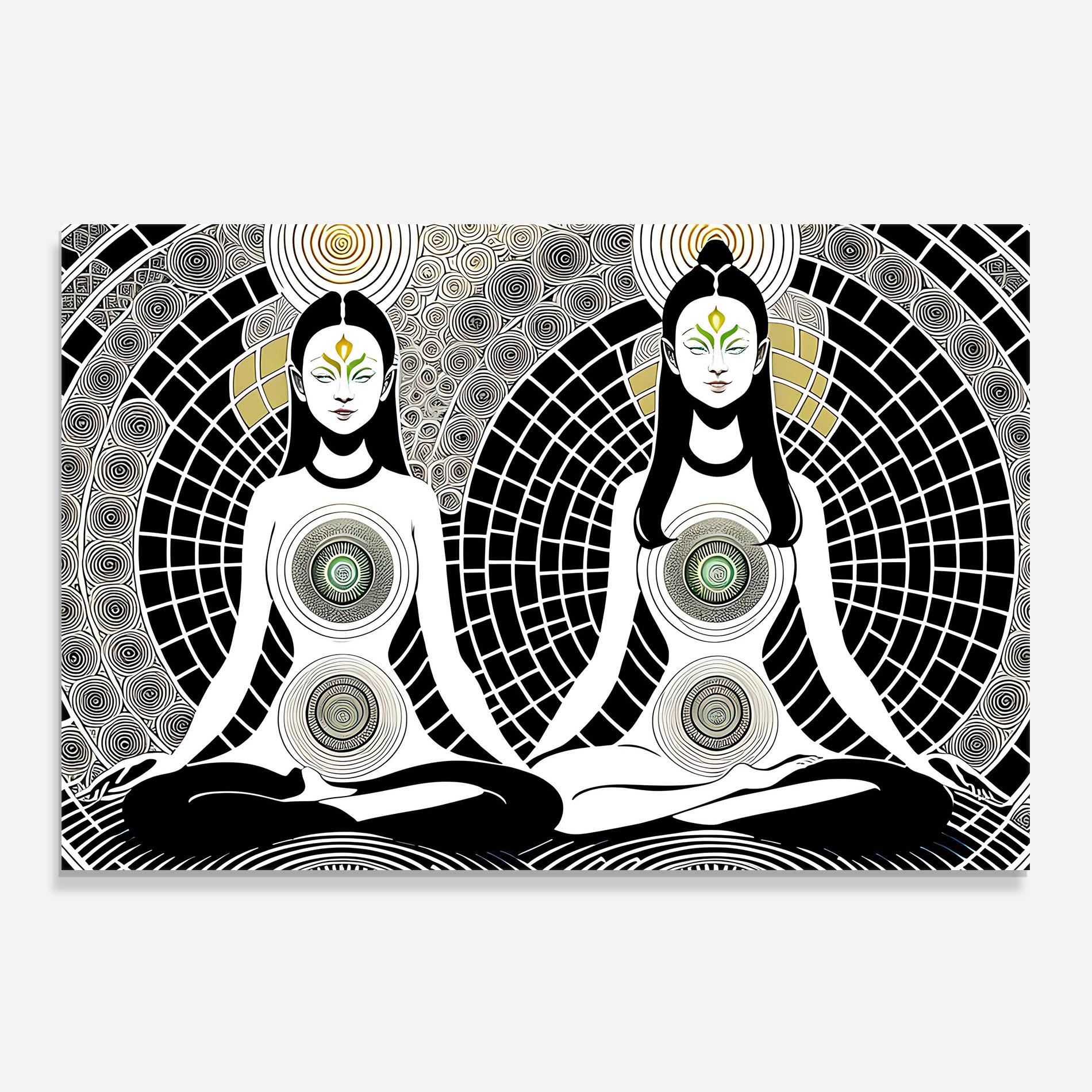 Стъклен панел за кухня Clolorful Meditation mockup 0