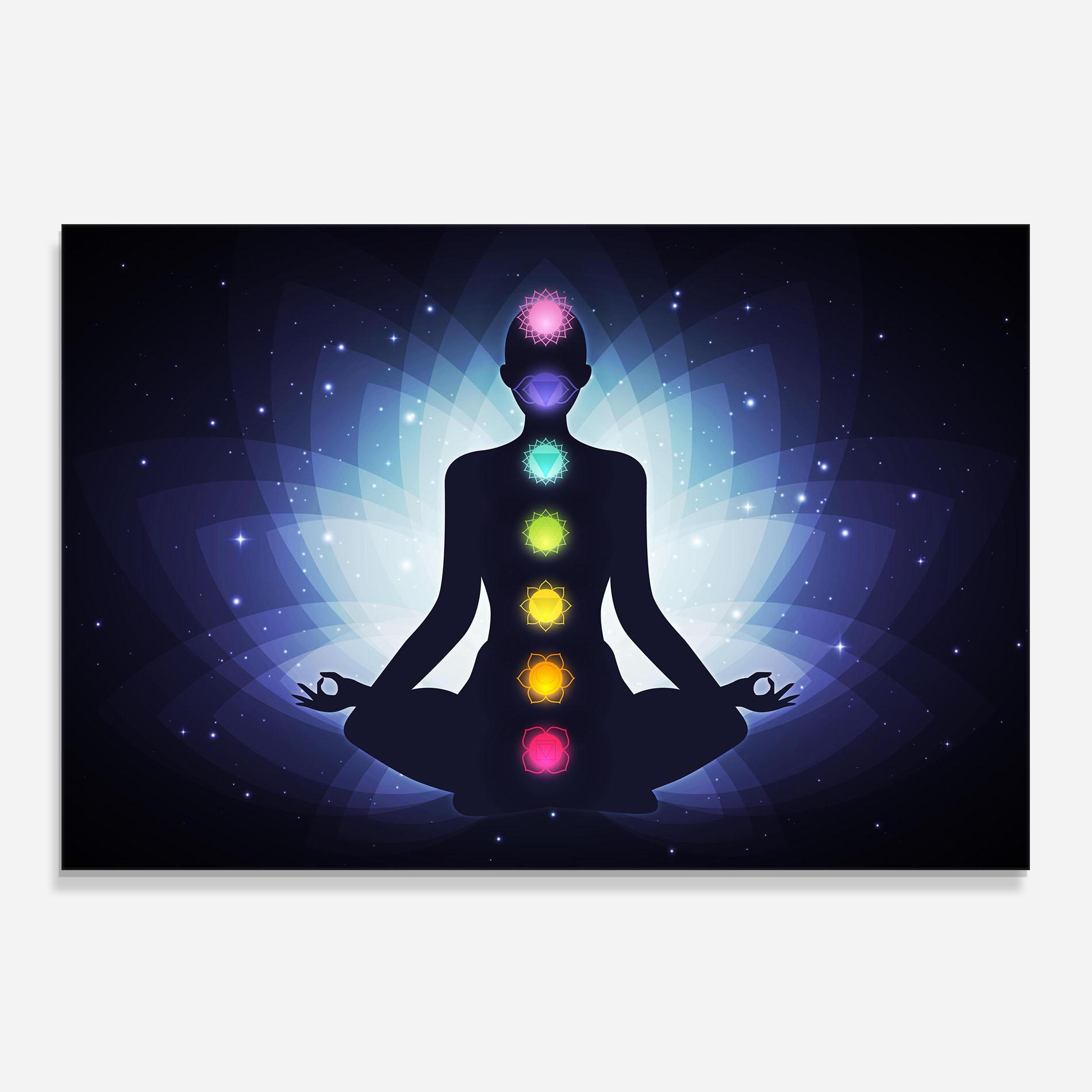 Стъклен панел за кухня Flower Meditation mockup 0