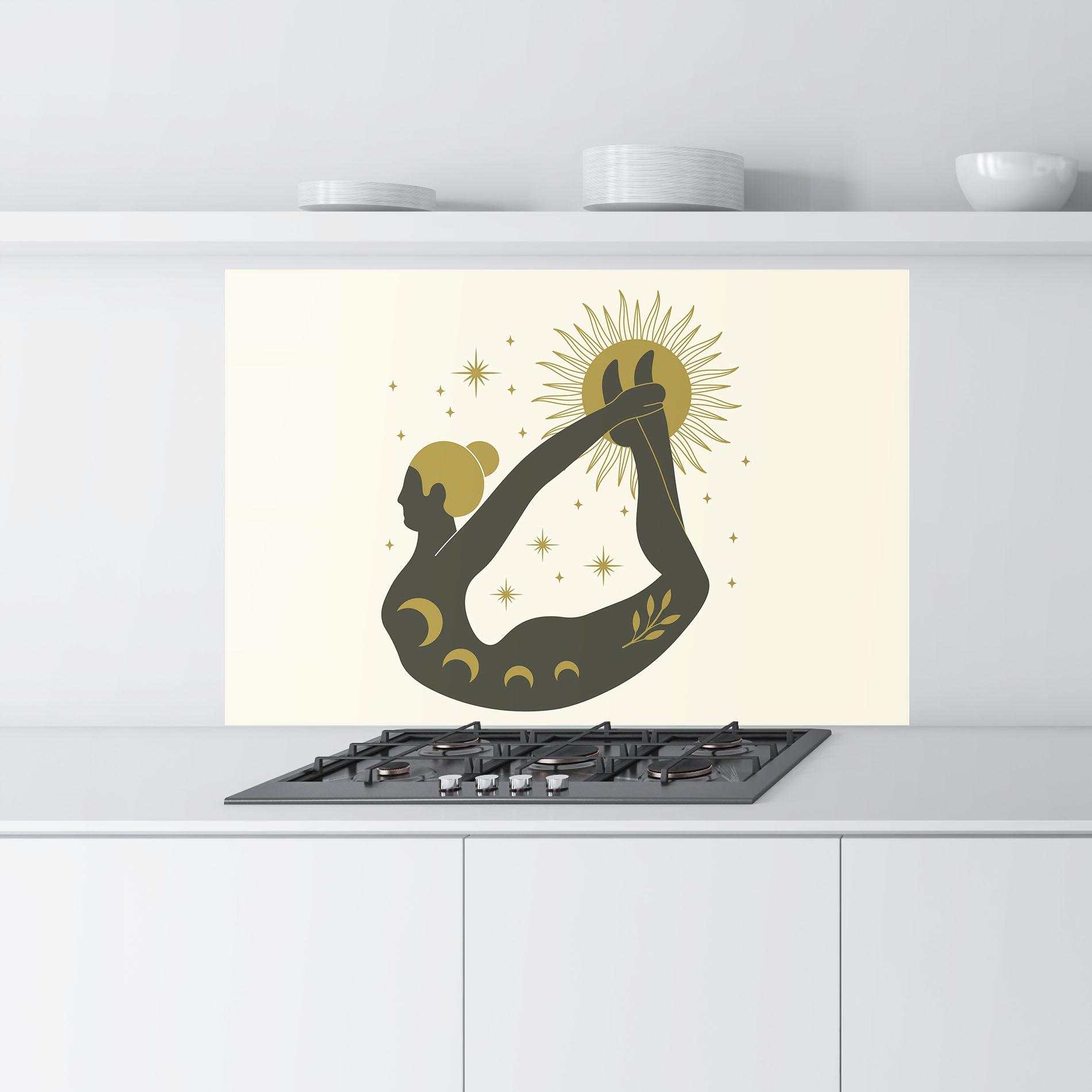 Стъклен панел за кухня Dhanurasana mockup 9