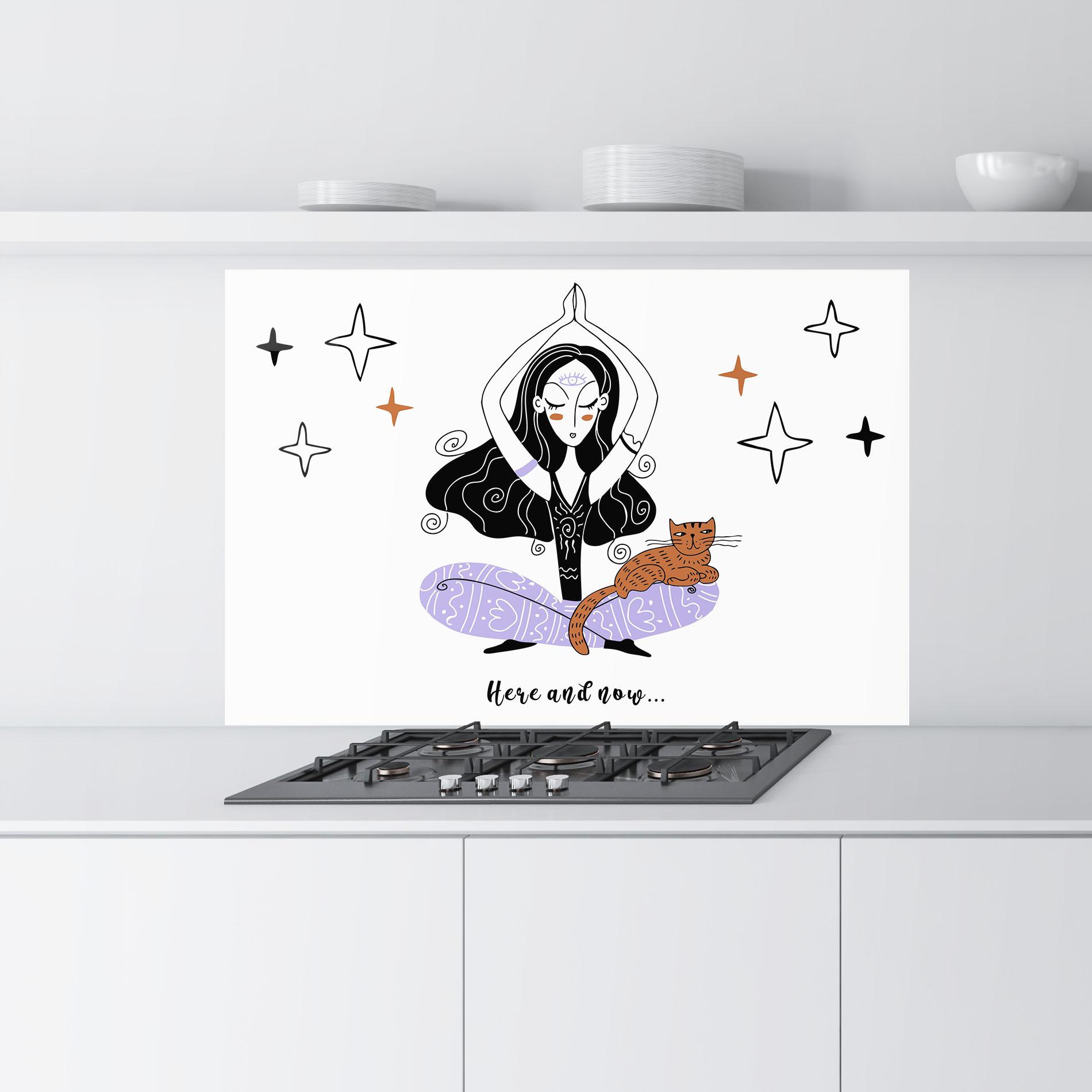 Стъклен панел за кухня Here And Now mockup 9