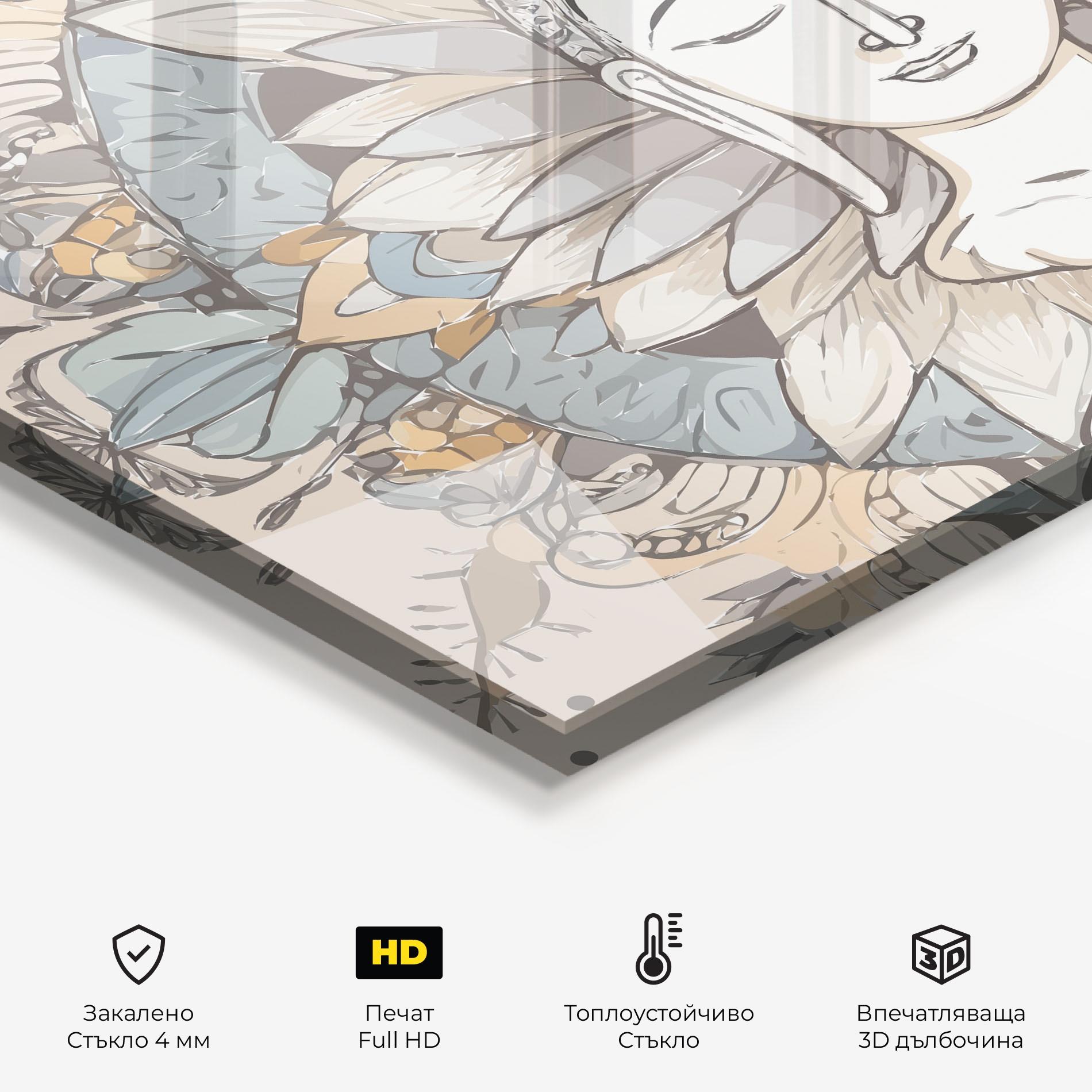 Стъклен панел за кухня Boho Element mockup 2