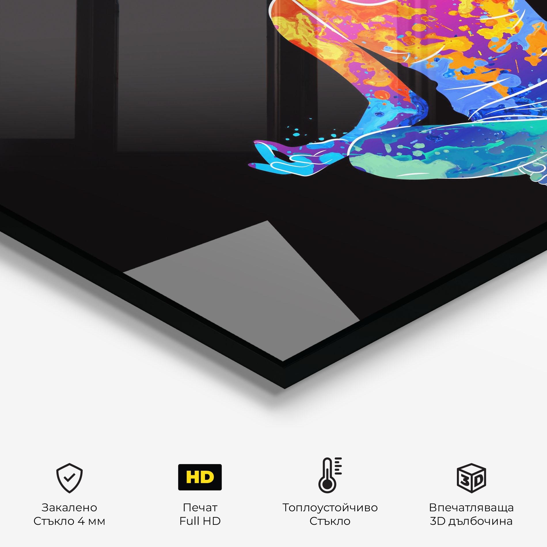 Стъклен панел за кухня Colorful Meditation mockup 2