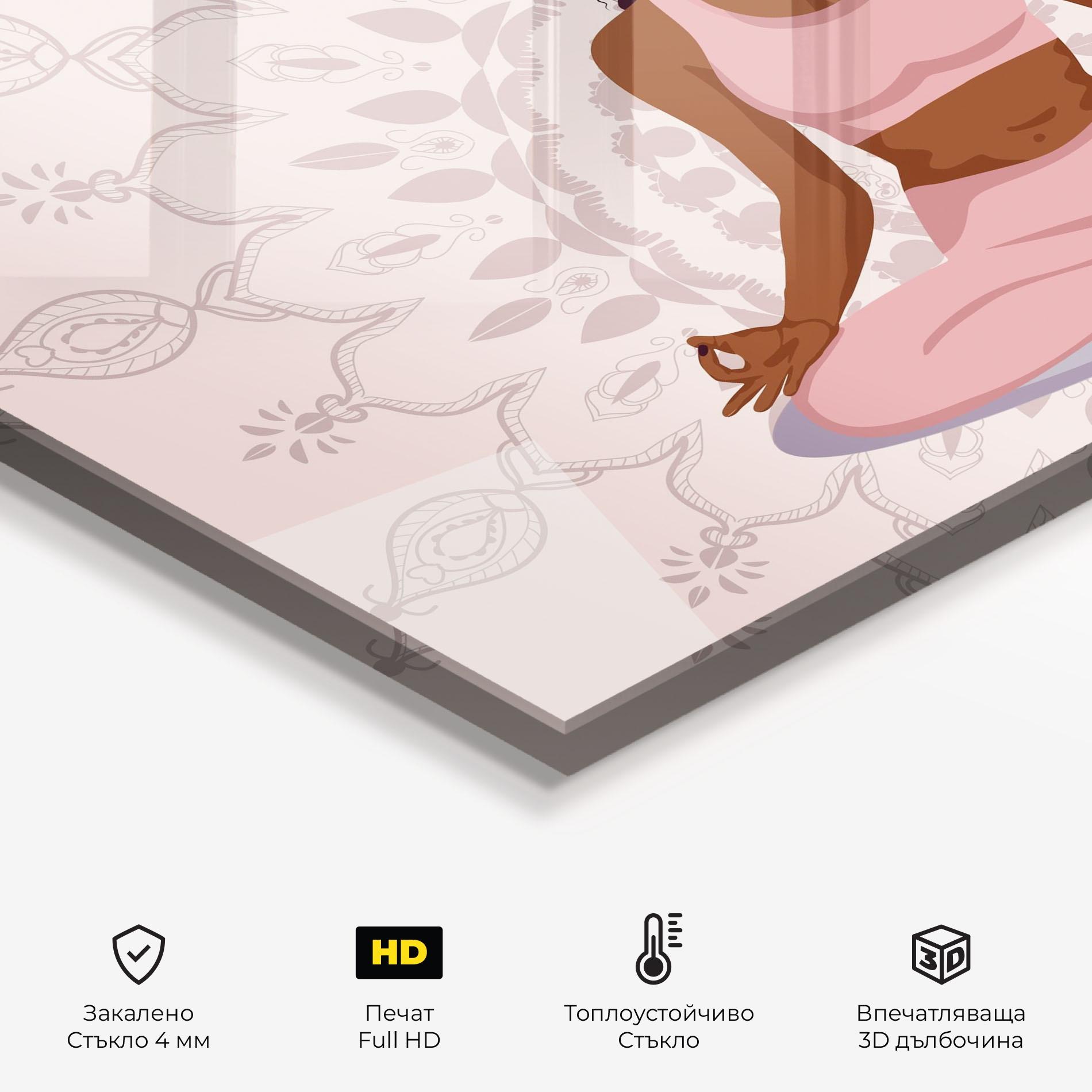 Стъклен панел за кухня Lotus Position mockup 2