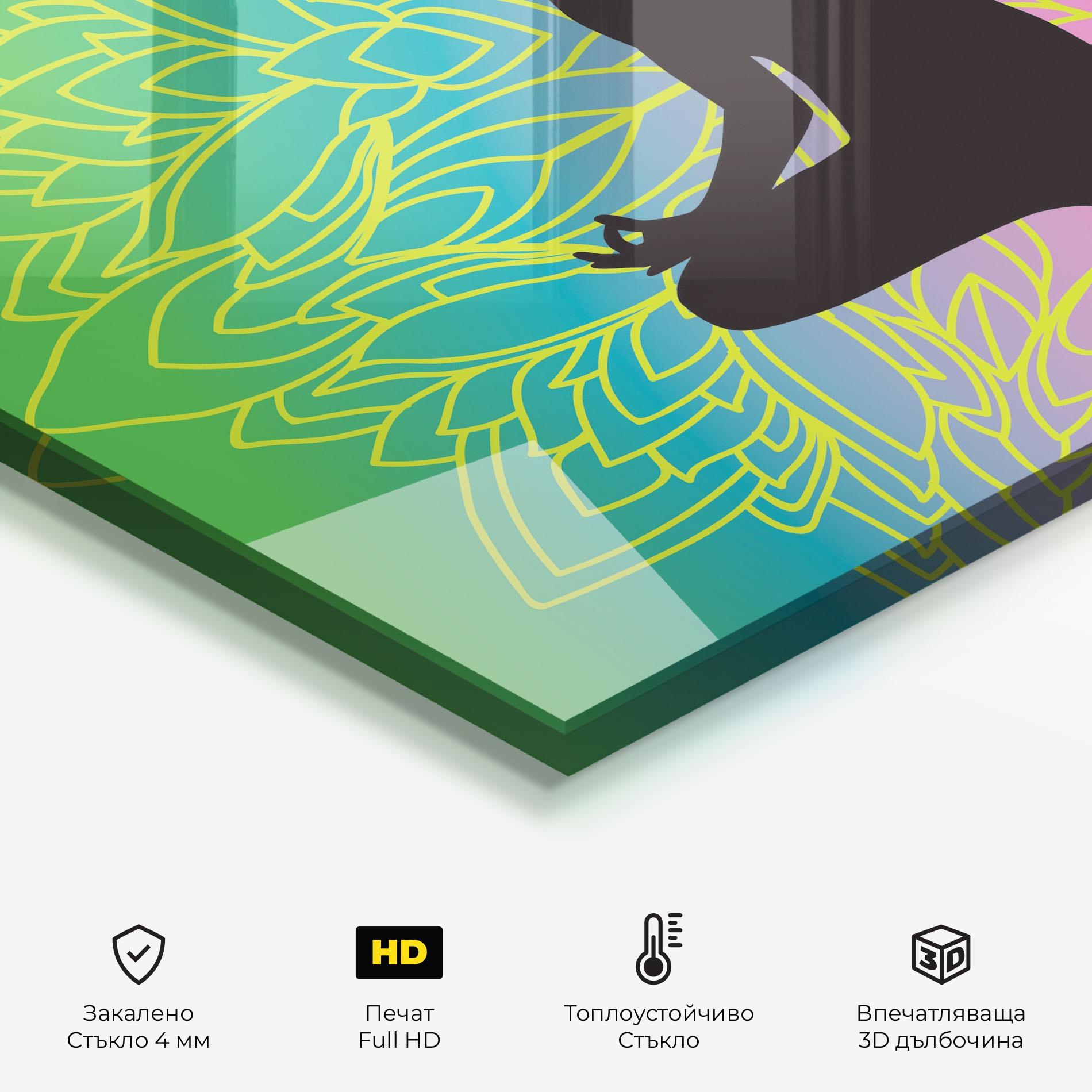 Стъклен панел за кухня Peace Yoga 01 mockup 2