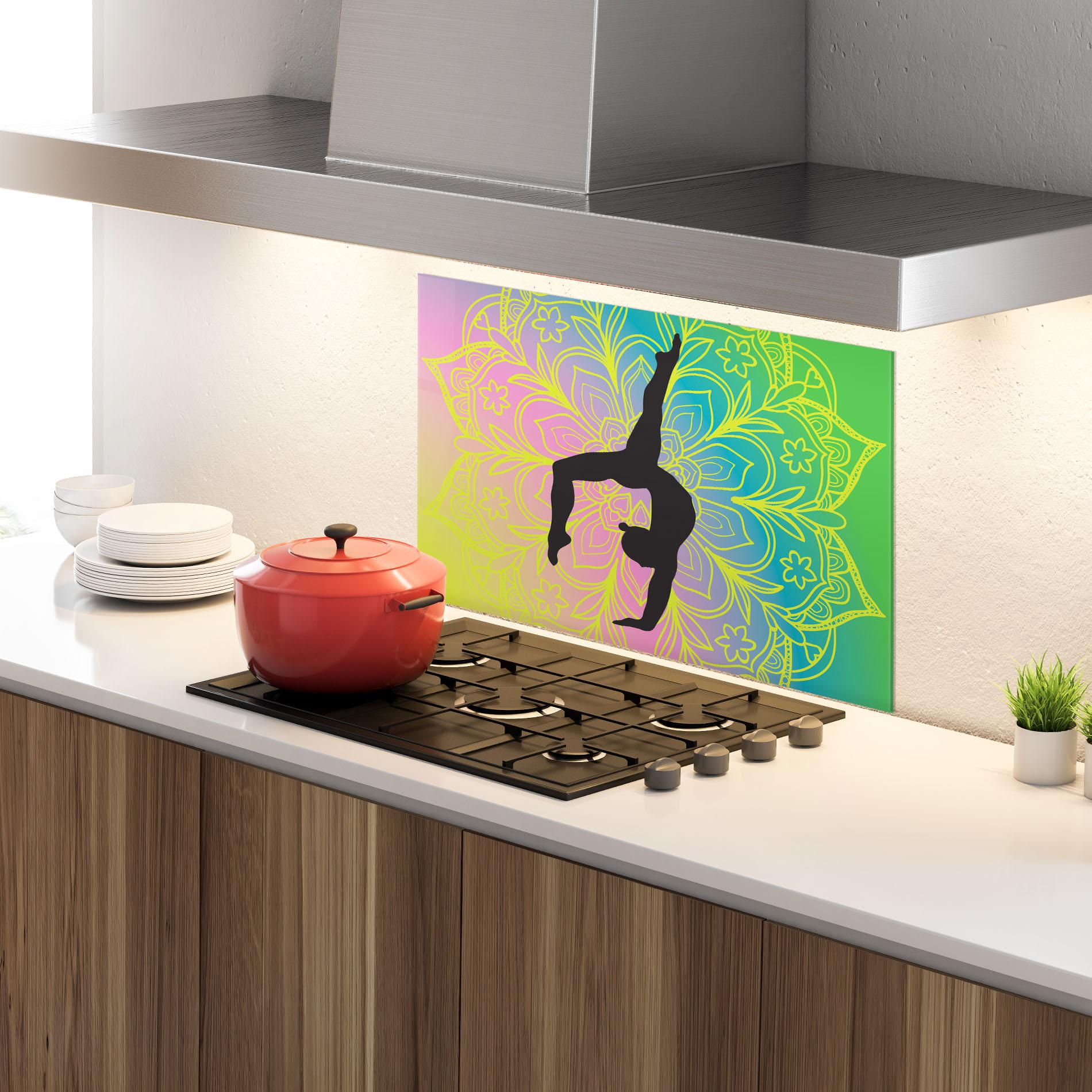 Стъклен панел за кухня Peace Yoga 02 mockup 4