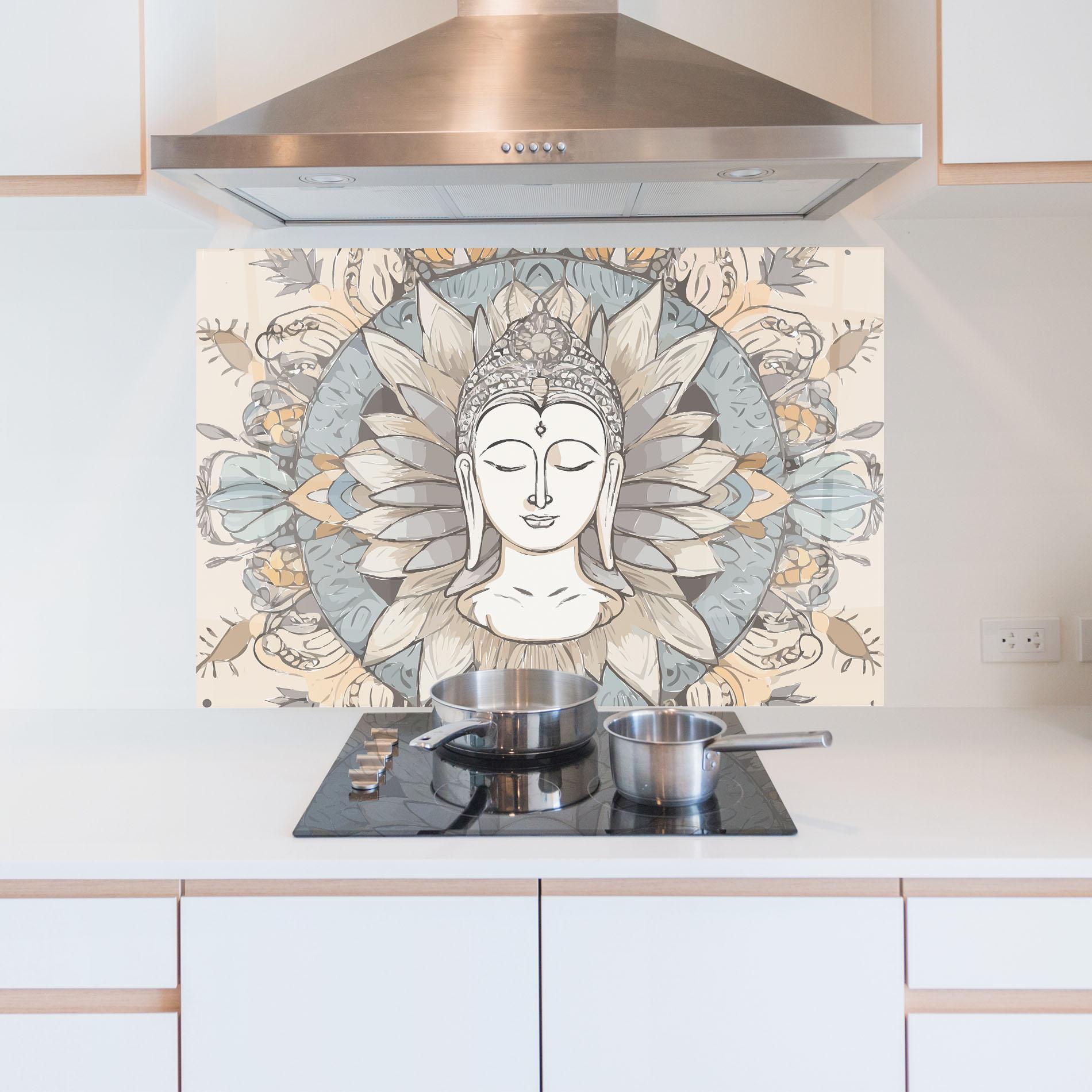 Стъклен панел за кухня Boho Element mockup 5