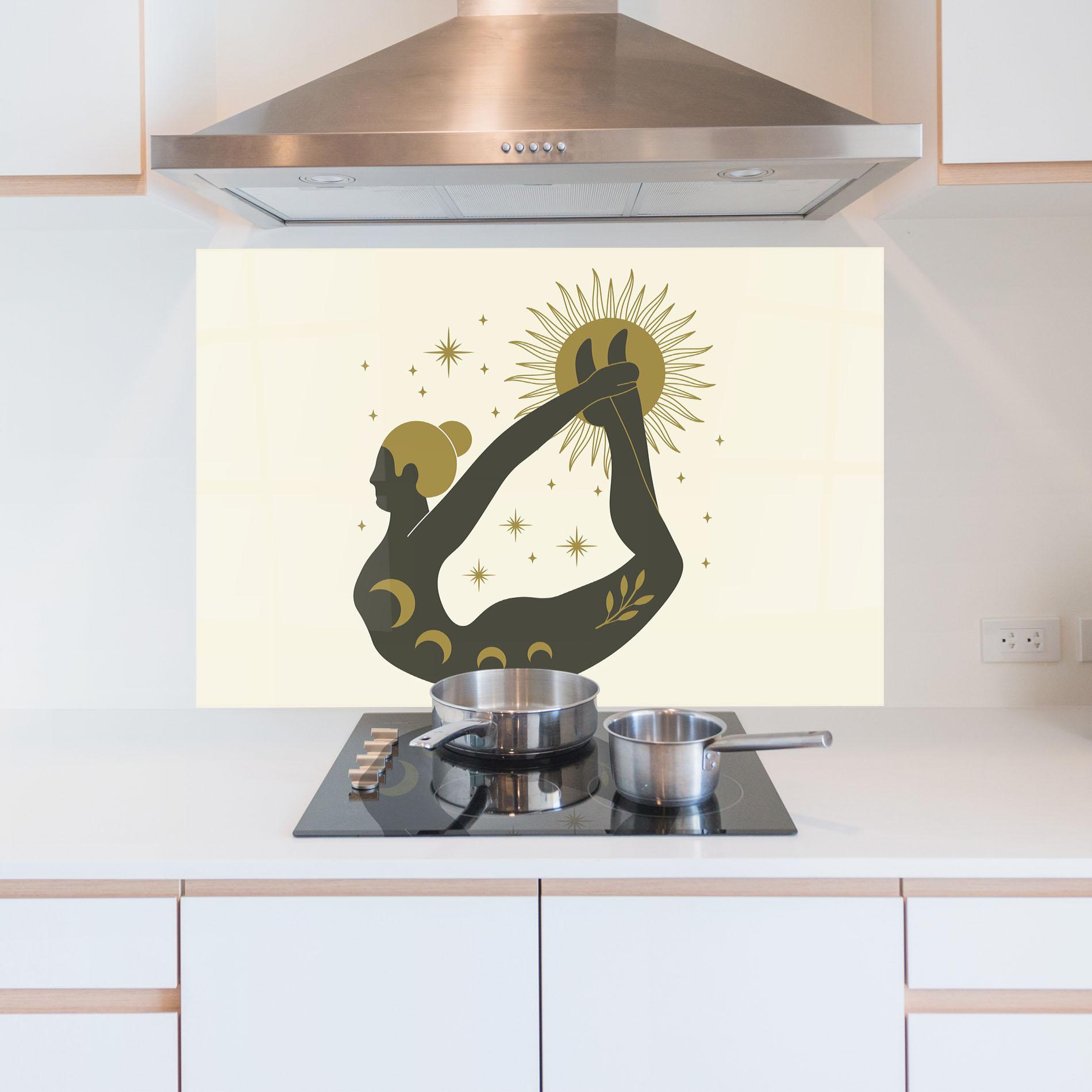 Стъклен панел за кухня Dhanurasana mockup 5