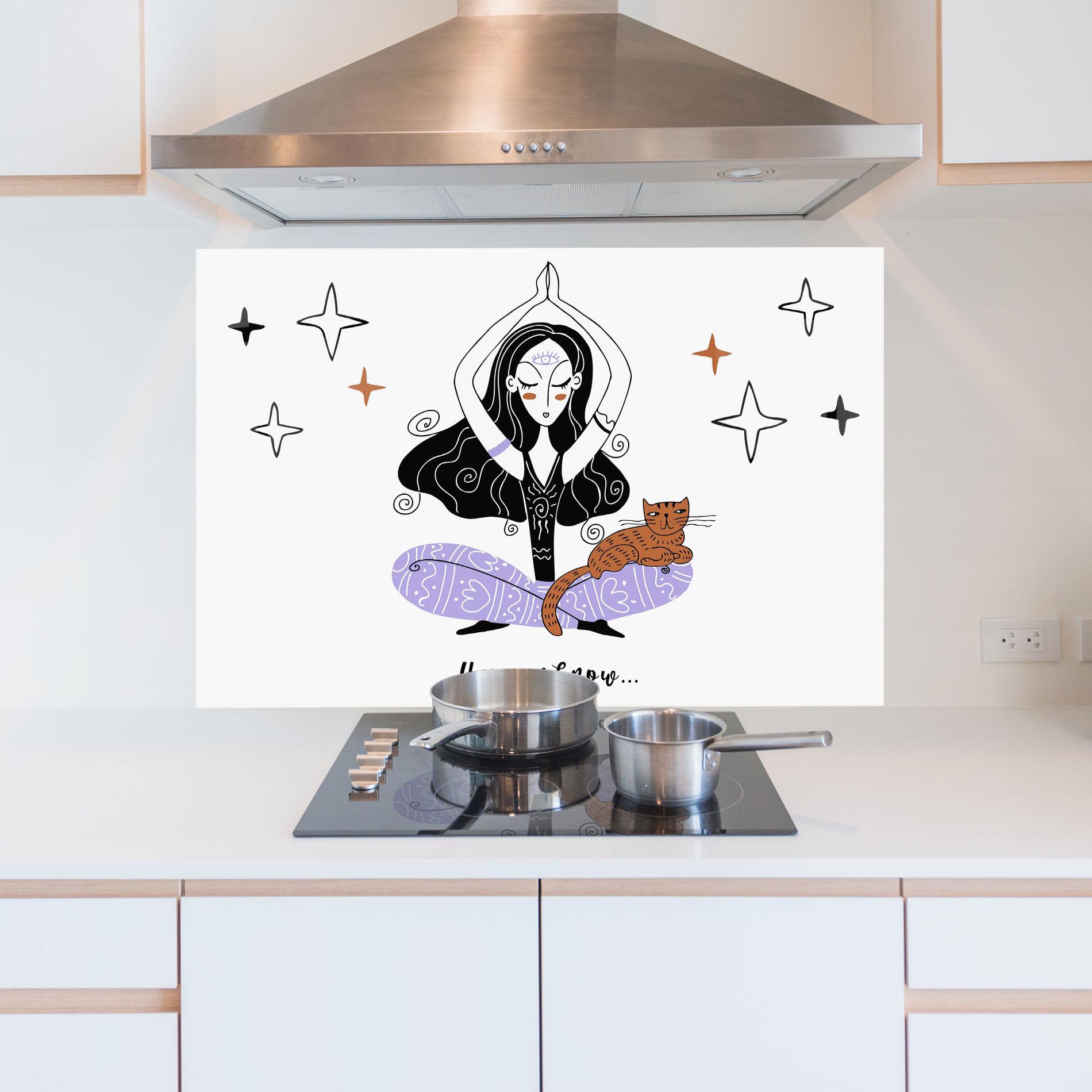 Стъклен панел за кухня Here And Now mockup 5