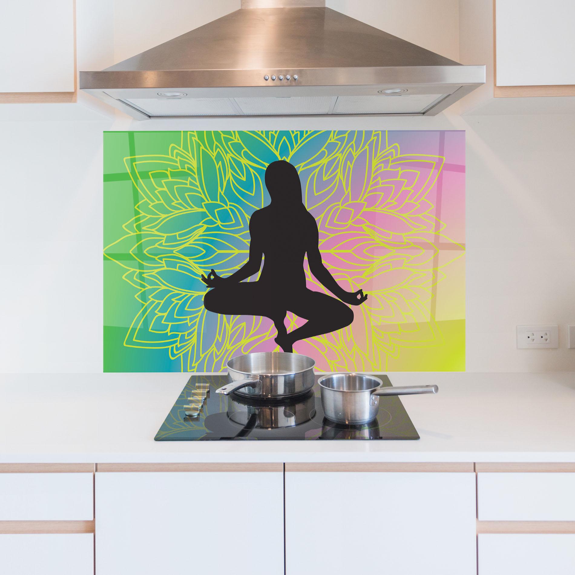 Стъклен панел за кухня Peace Yoga 01 mockup 5