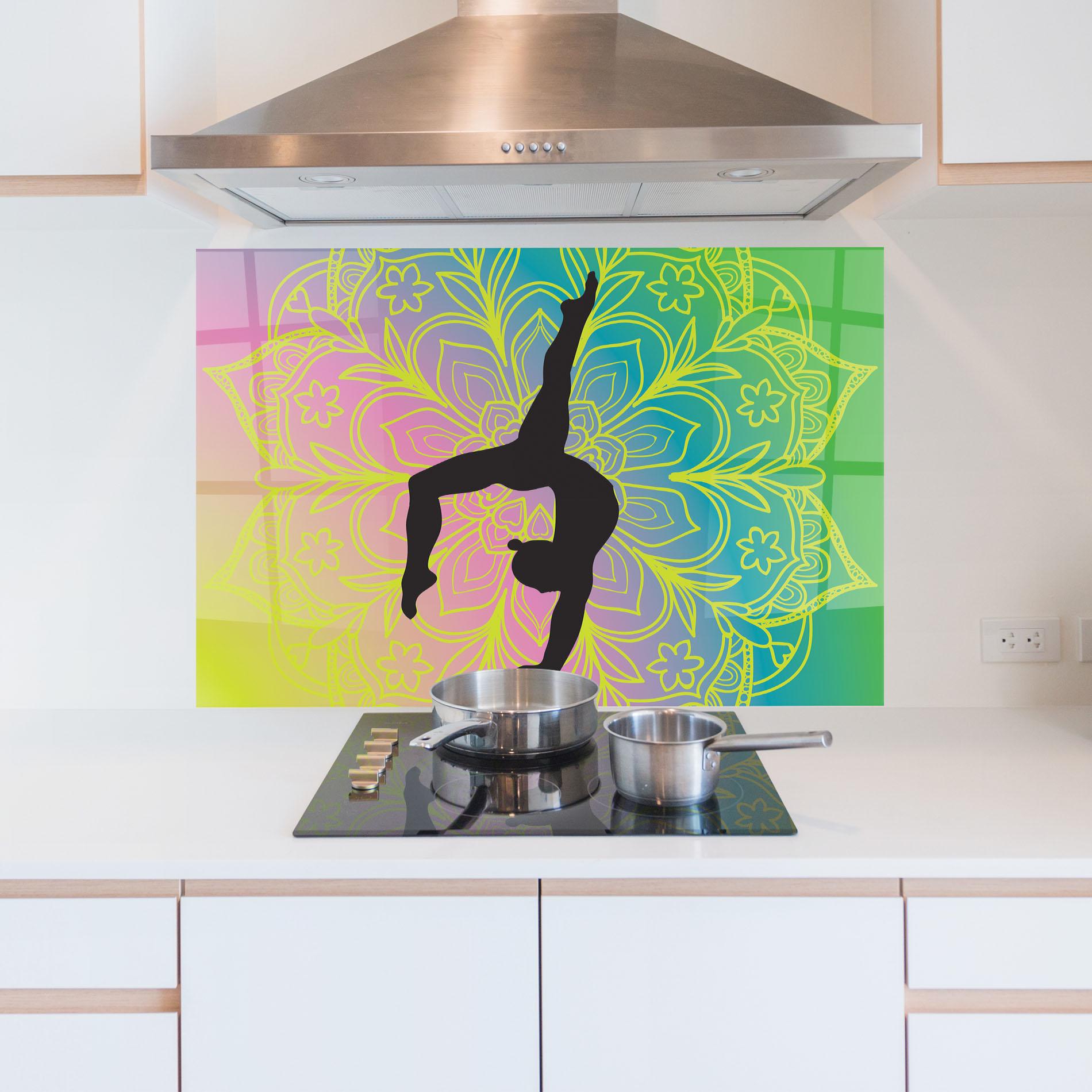 Стъклен панел за кухня Peace Yoga 02 mockup 5