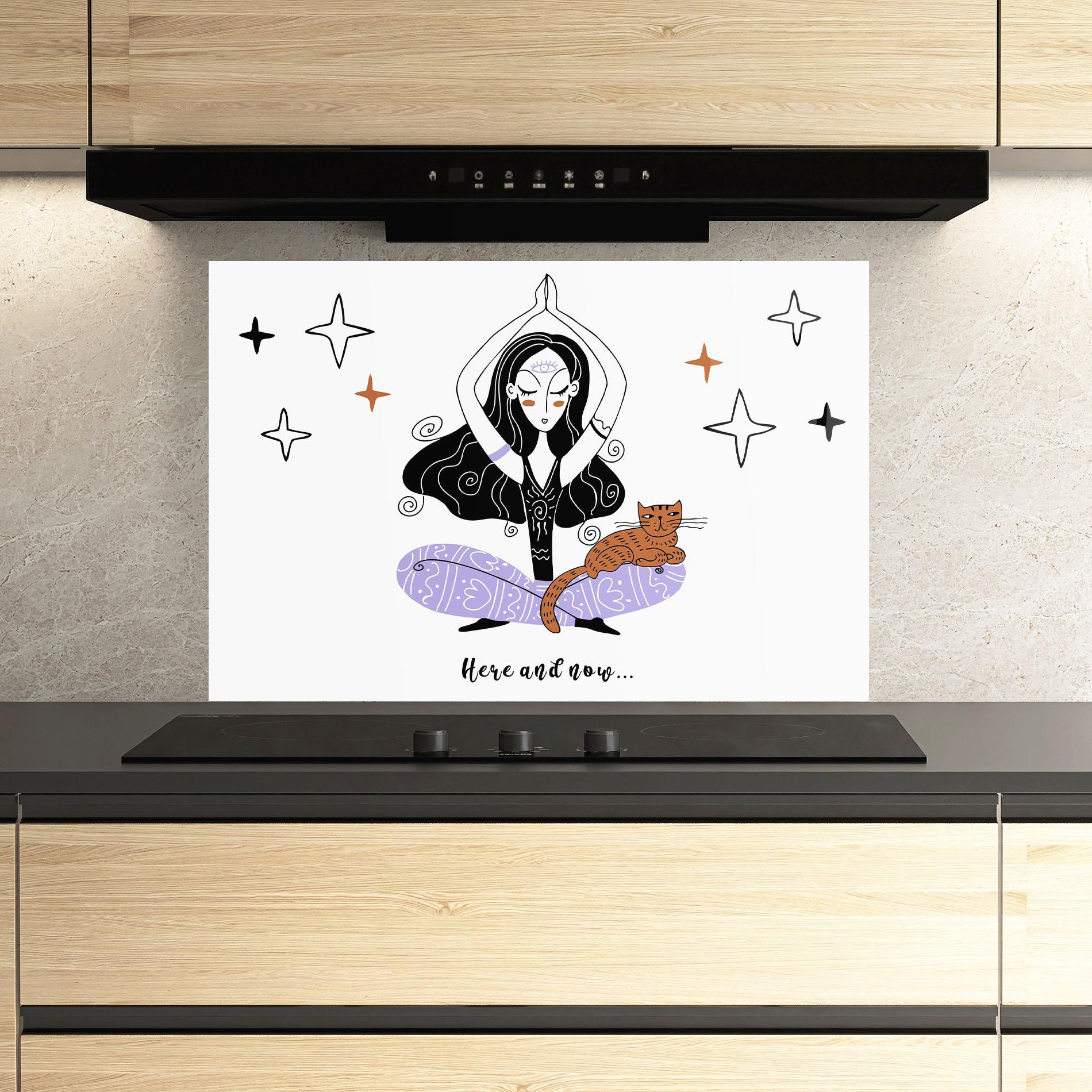 Стъклен панел за кухня Here And Now mockup 3