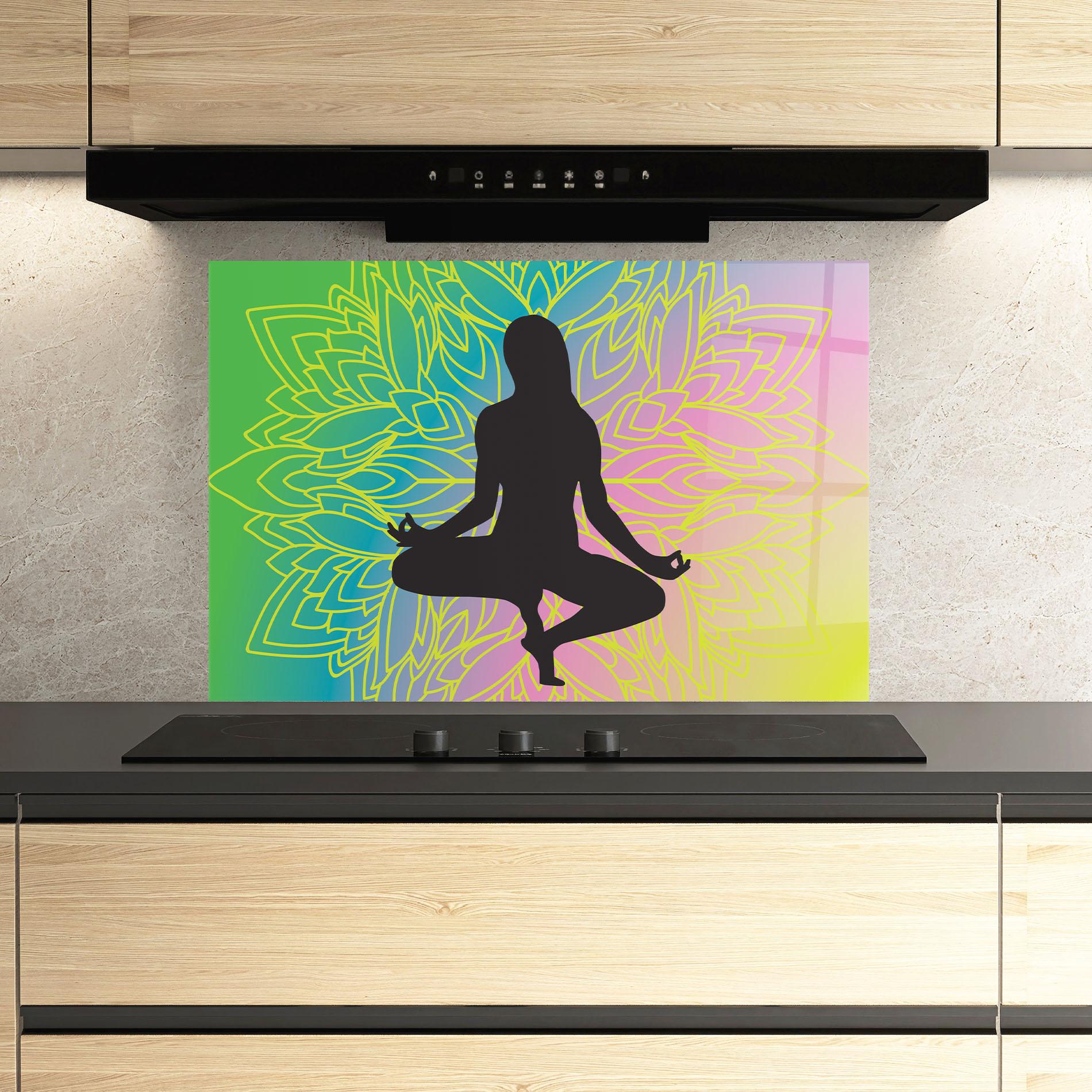 Стъклен панел за кухня Peace Yoga 01 mockup 3