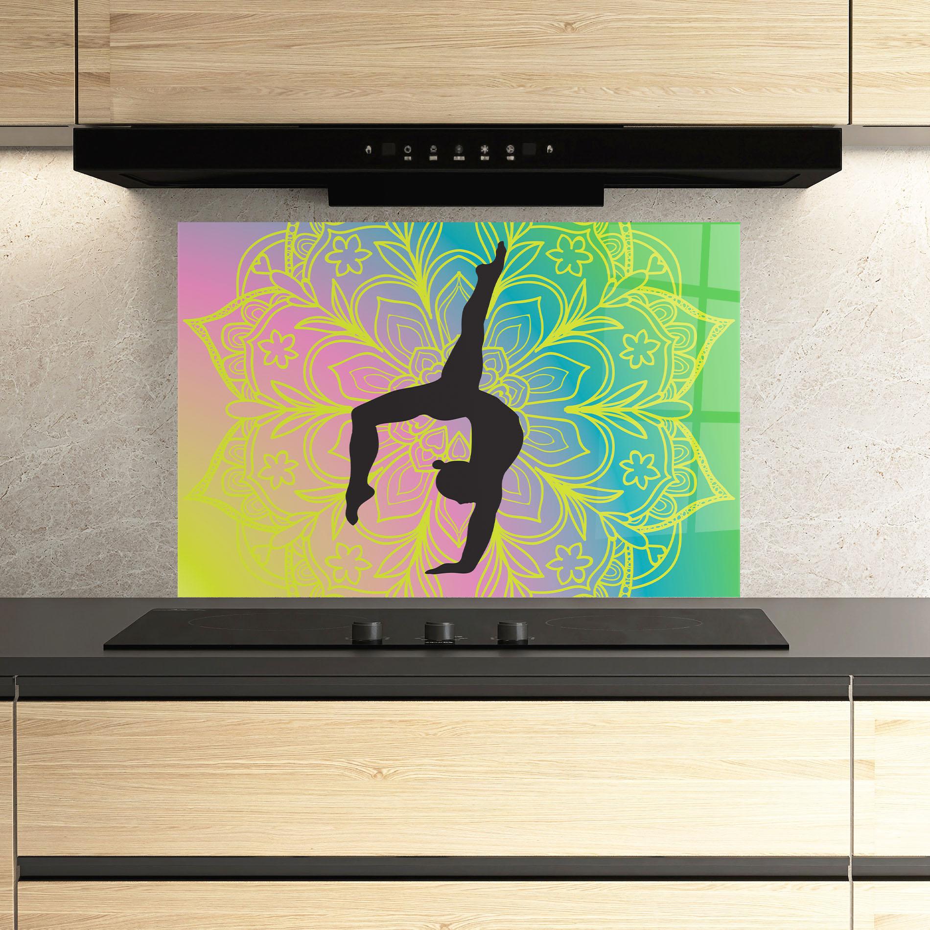 Стъклен панел за кухня Peace Yoga 02 mockup 3