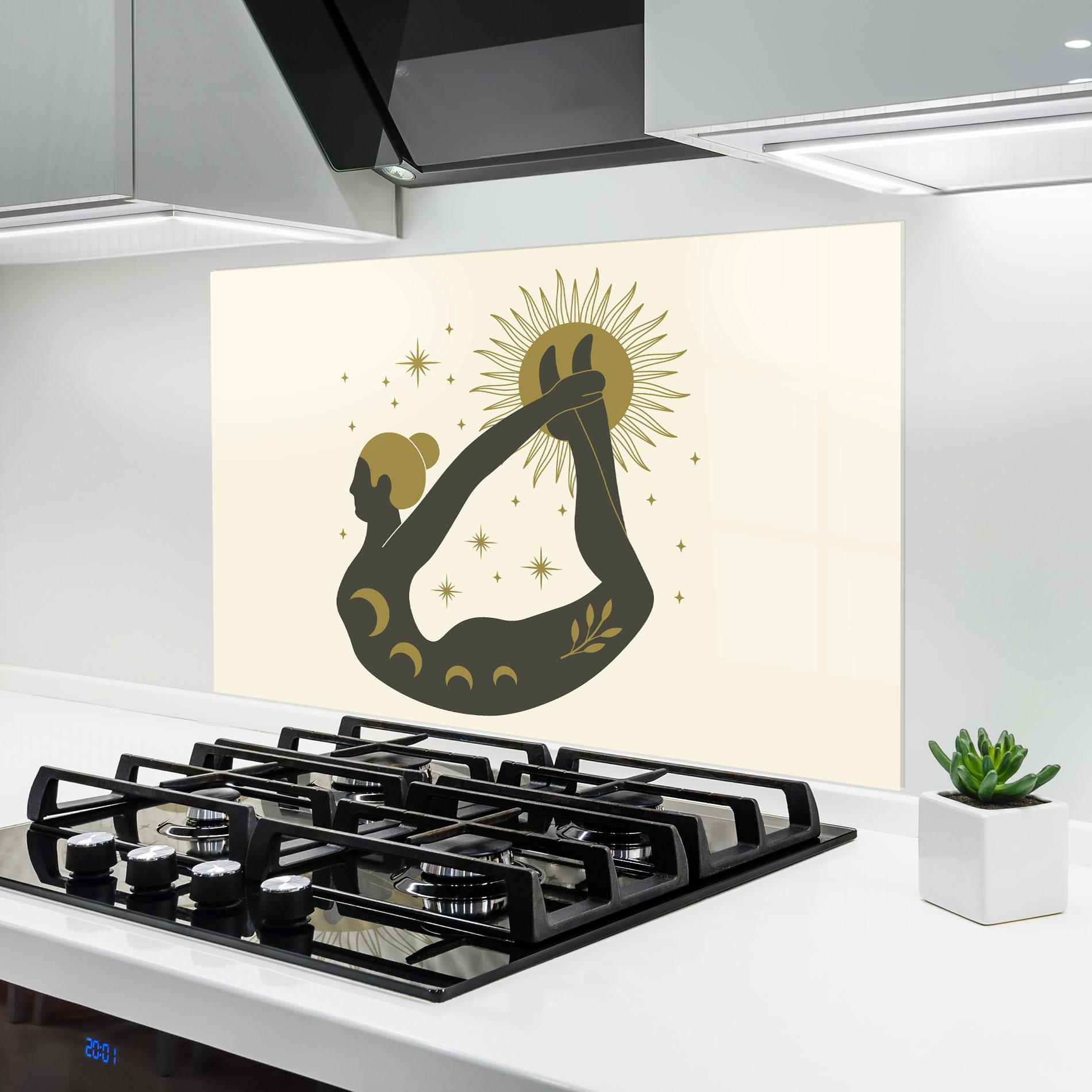 Стъклен панел за кухня Dhanurasana mockup 6