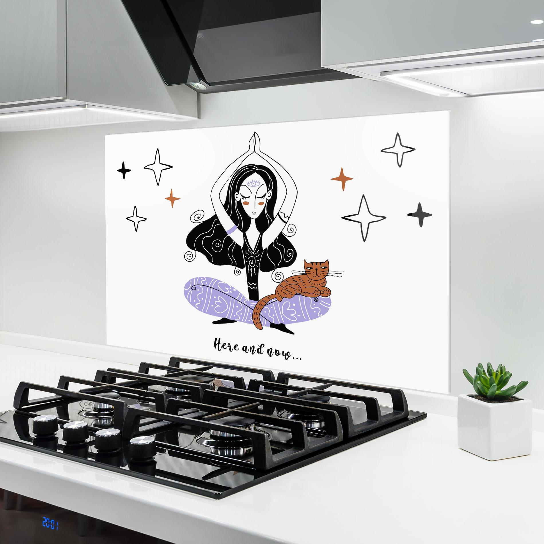 Стъклен панел за кухня Here And Now mockup 6