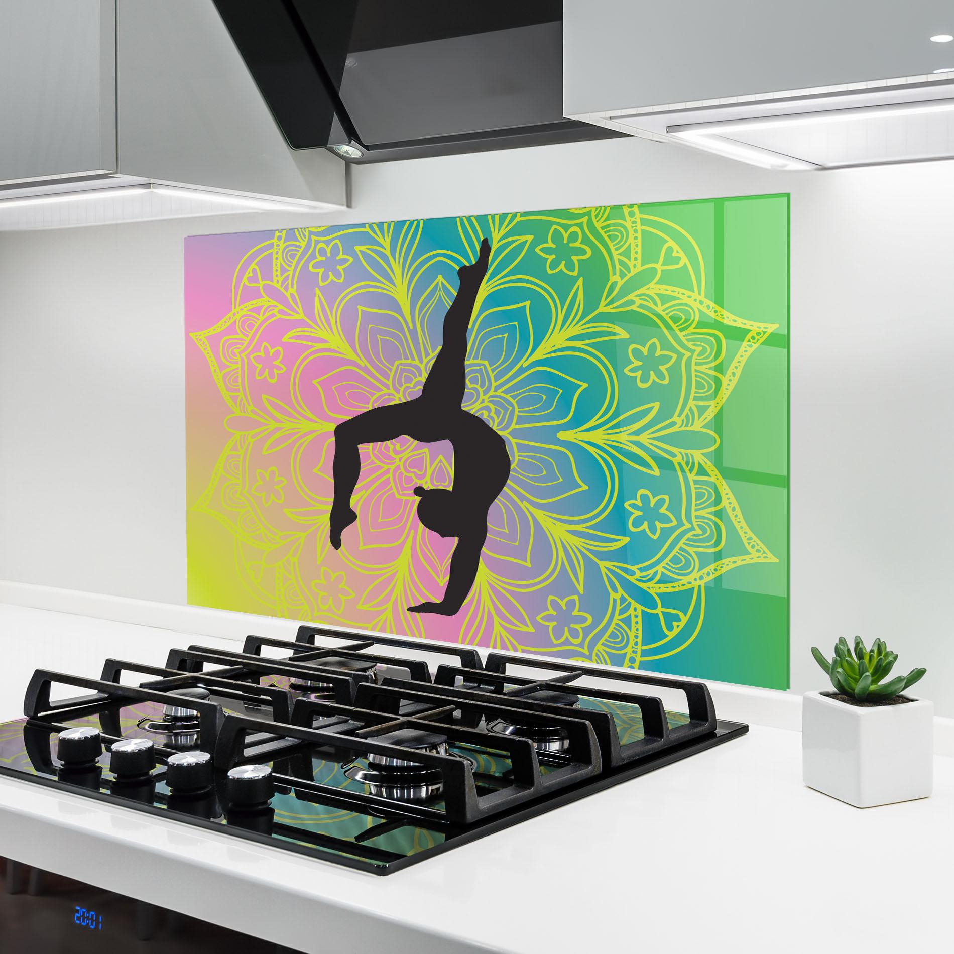 Стъклен панел за кухня Peace Yoga 02 mockup 6