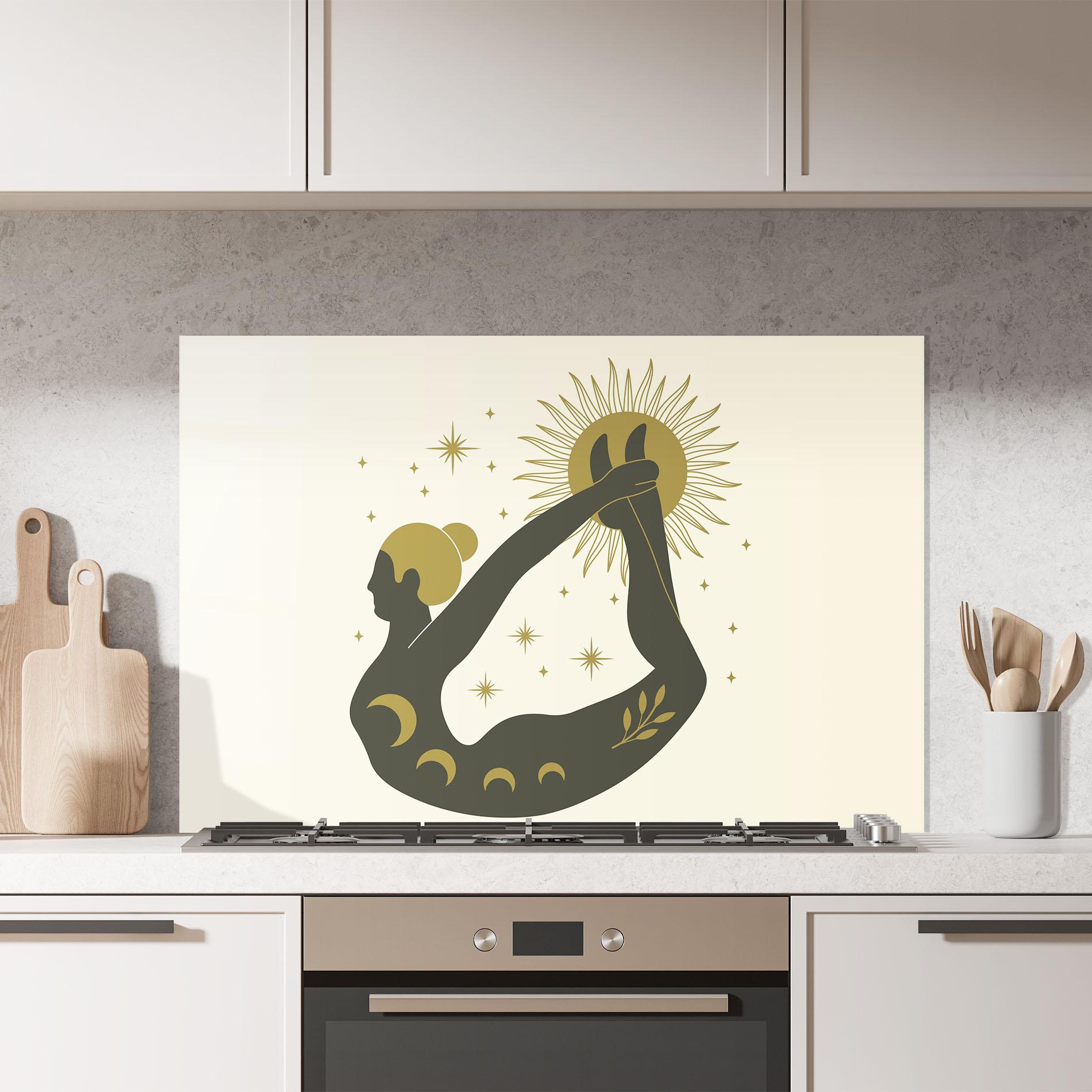 Стъклен панел за кухня Dhanurasana mockup 7