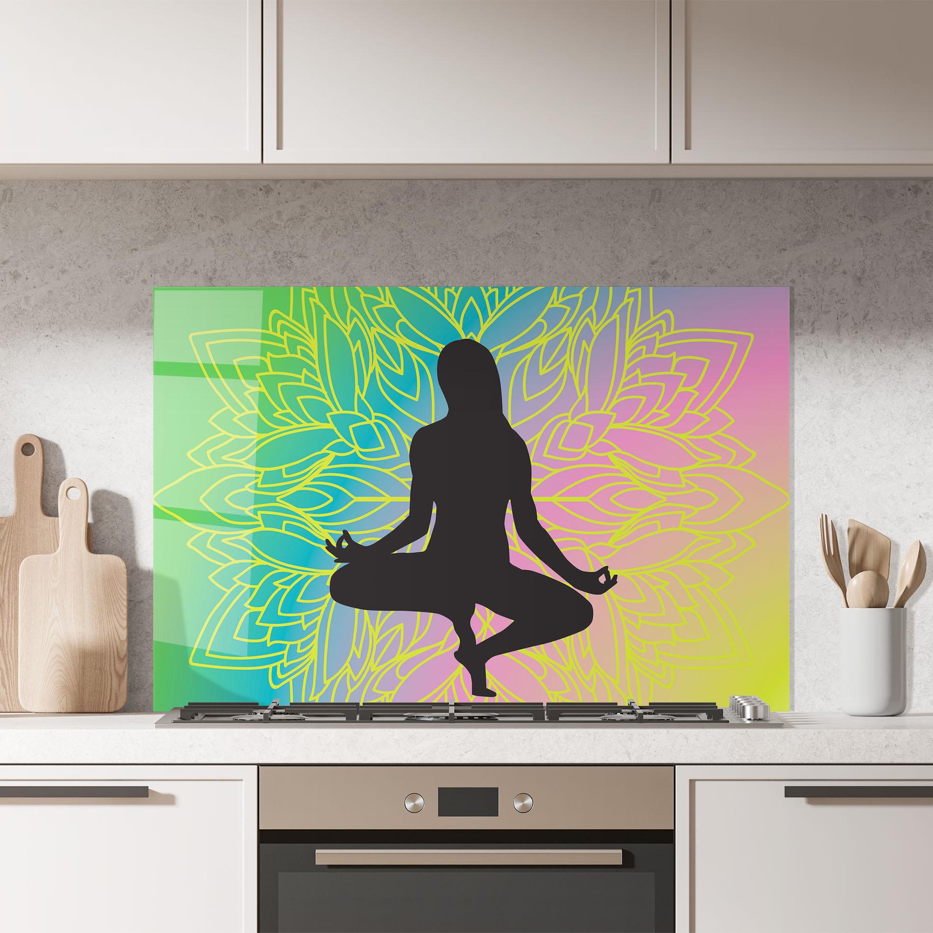 Стъклен панел за кухня Peace Yoga 01 mockup 7