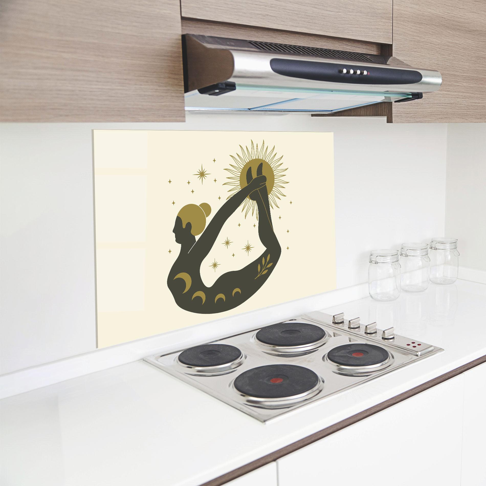 Стъклен панел за кухня Dhanurasana mockup 8