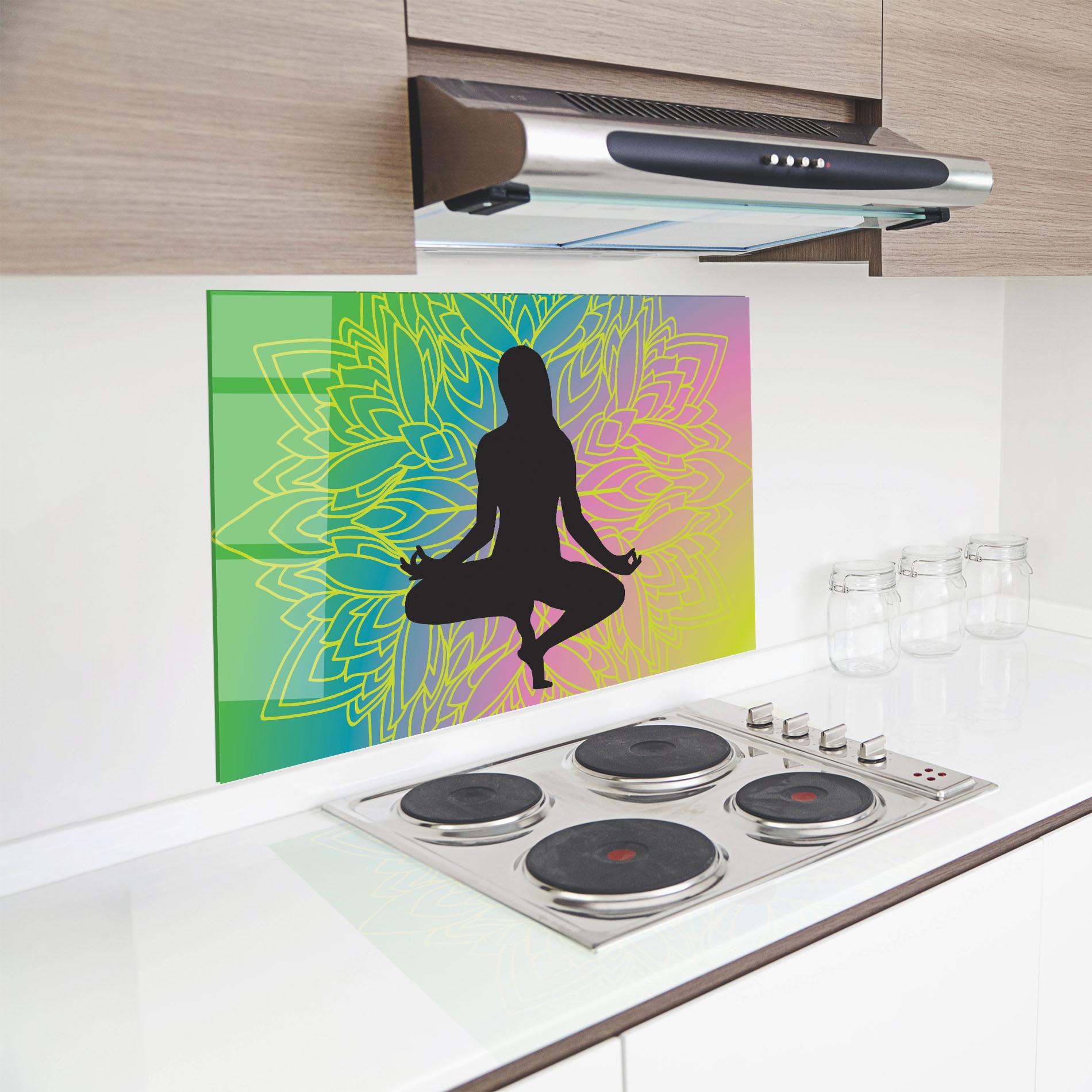 Стъклен панел за кухня Peace Yoga 01 mockup 8