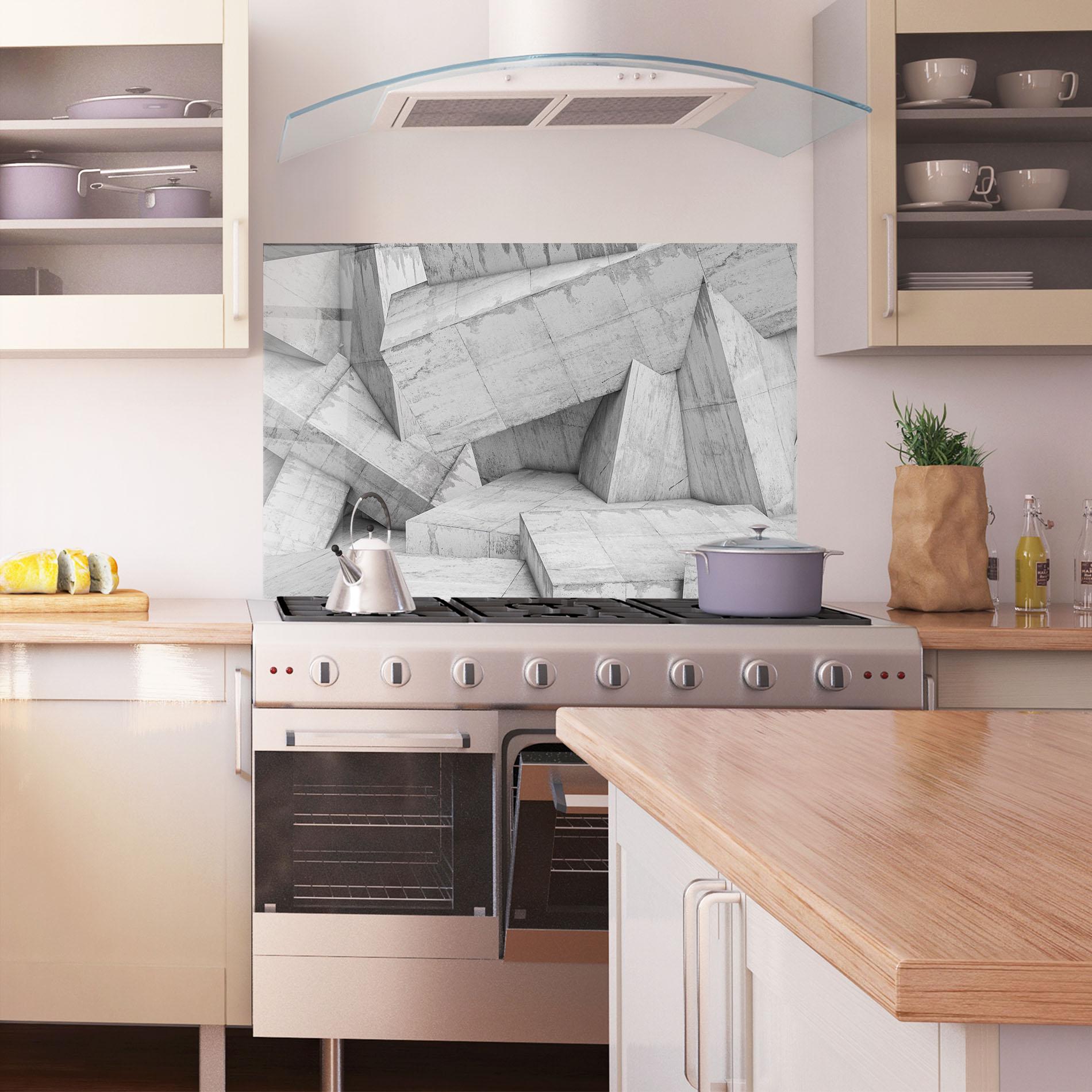 Стъклен панел за кухня Concrete Geometric mockup 1