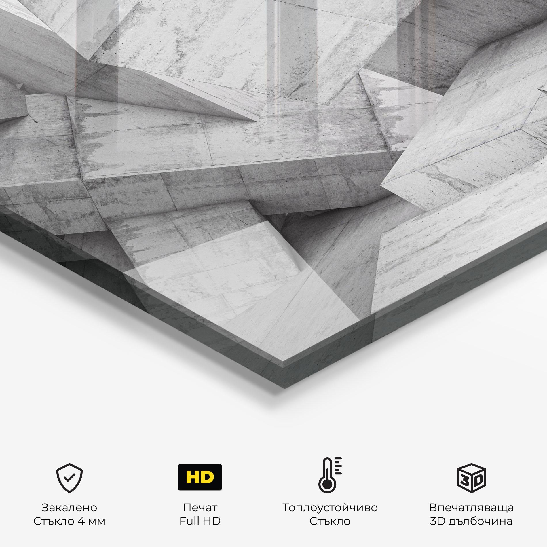 Стъклен панел за кухня Concrete Geometric mockup 2