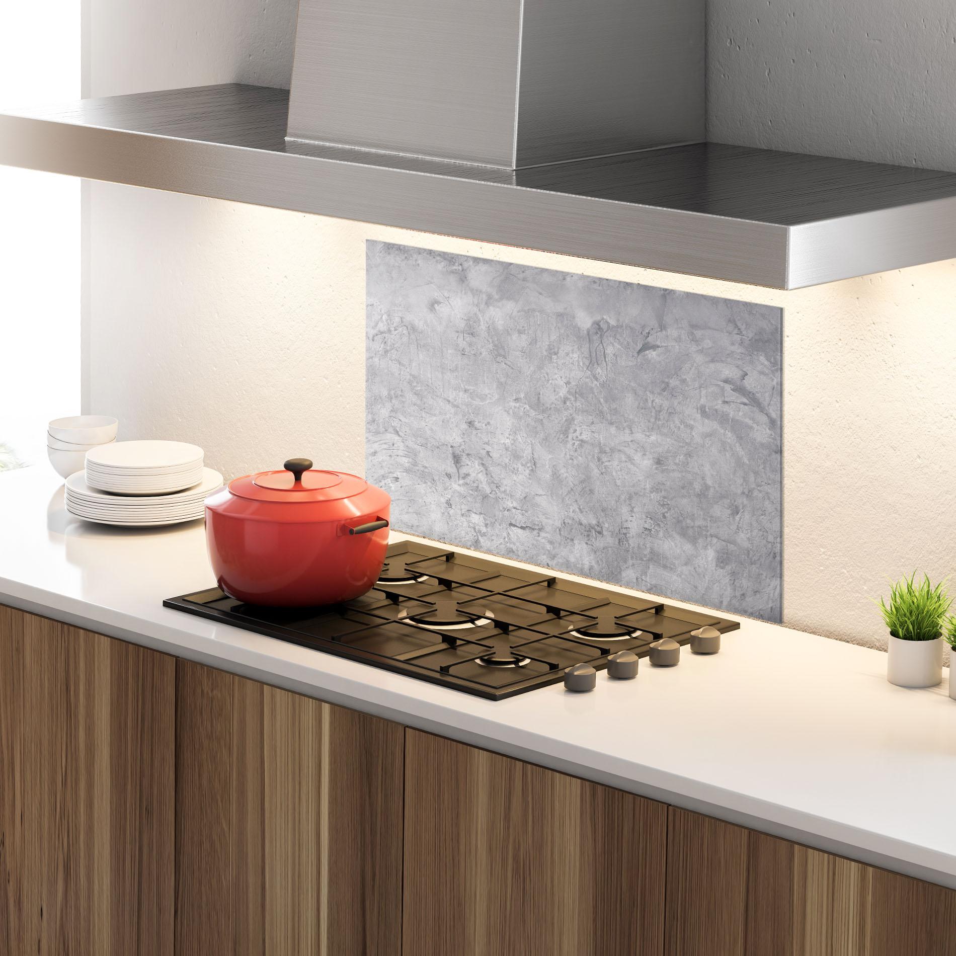 Стъклен панел за кухня Abstract Grey Wall mockup 4