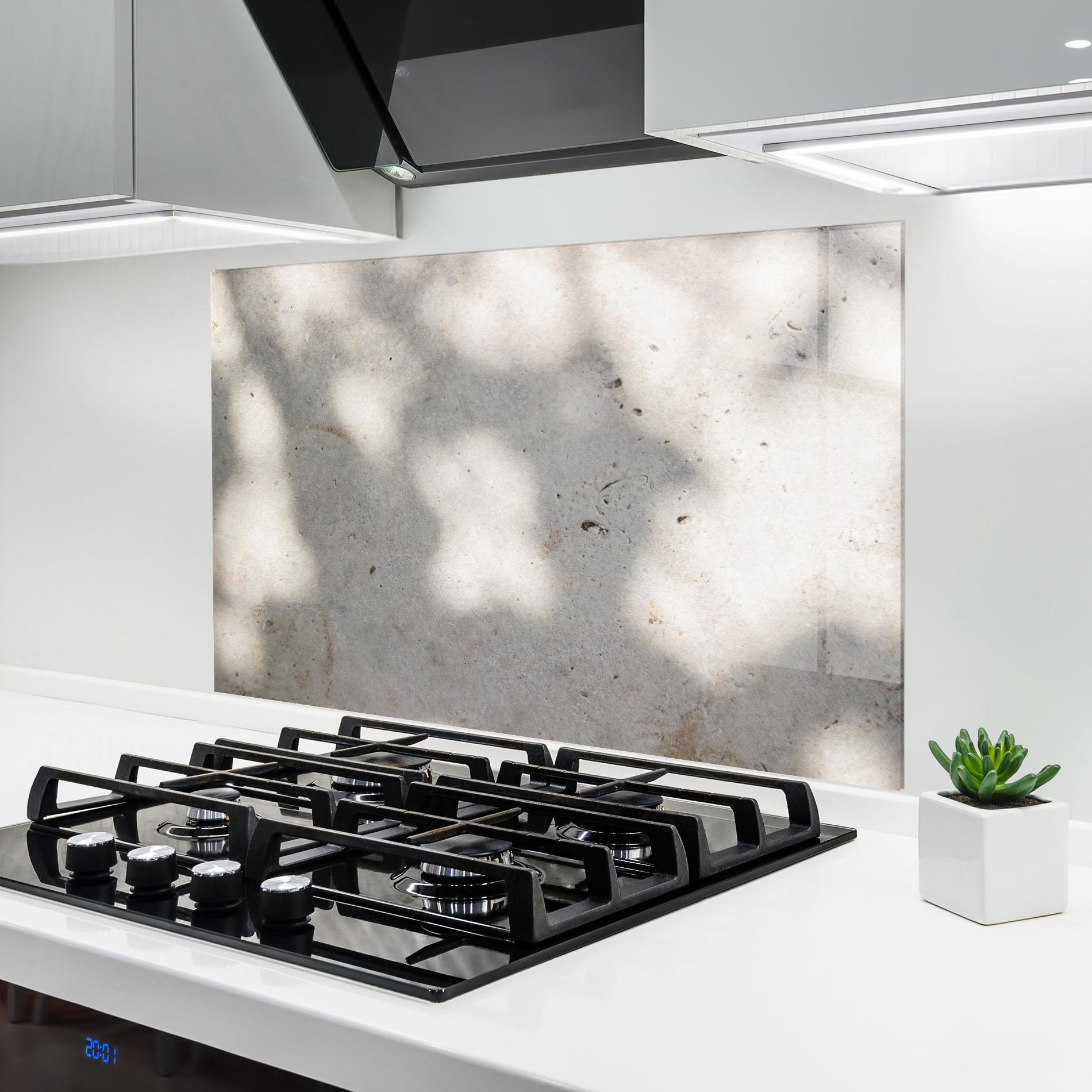 Стъклен панел за кухня Shadows On Cement mockup 6