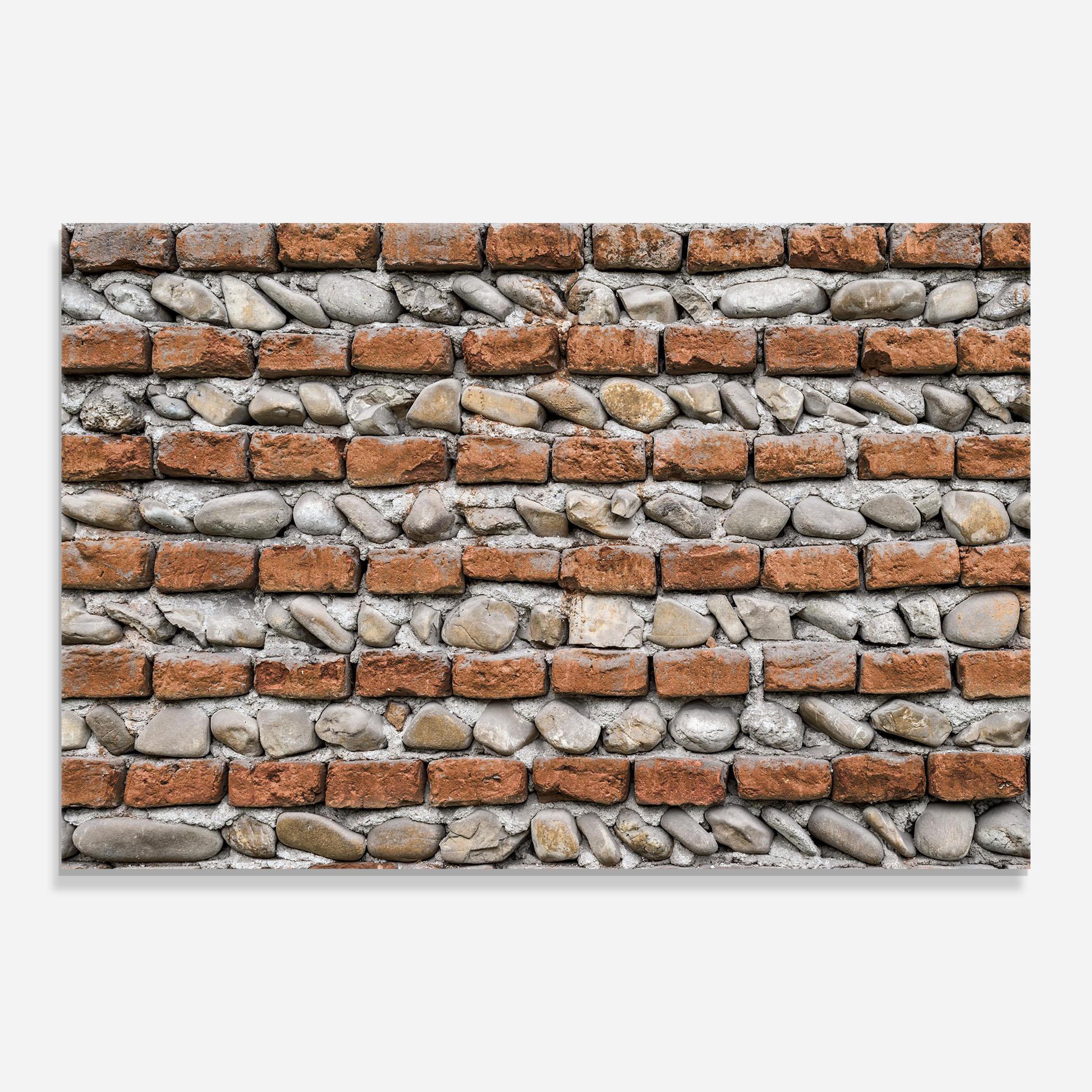 Стъклен панел за кухня Bricks With Stones mockup 0