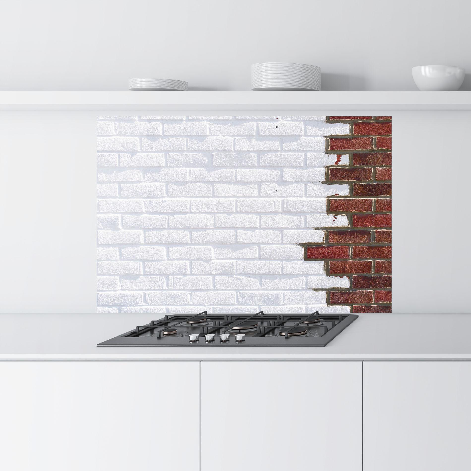 Стъклен панел за кухня Two Tone Bricks mockup 9