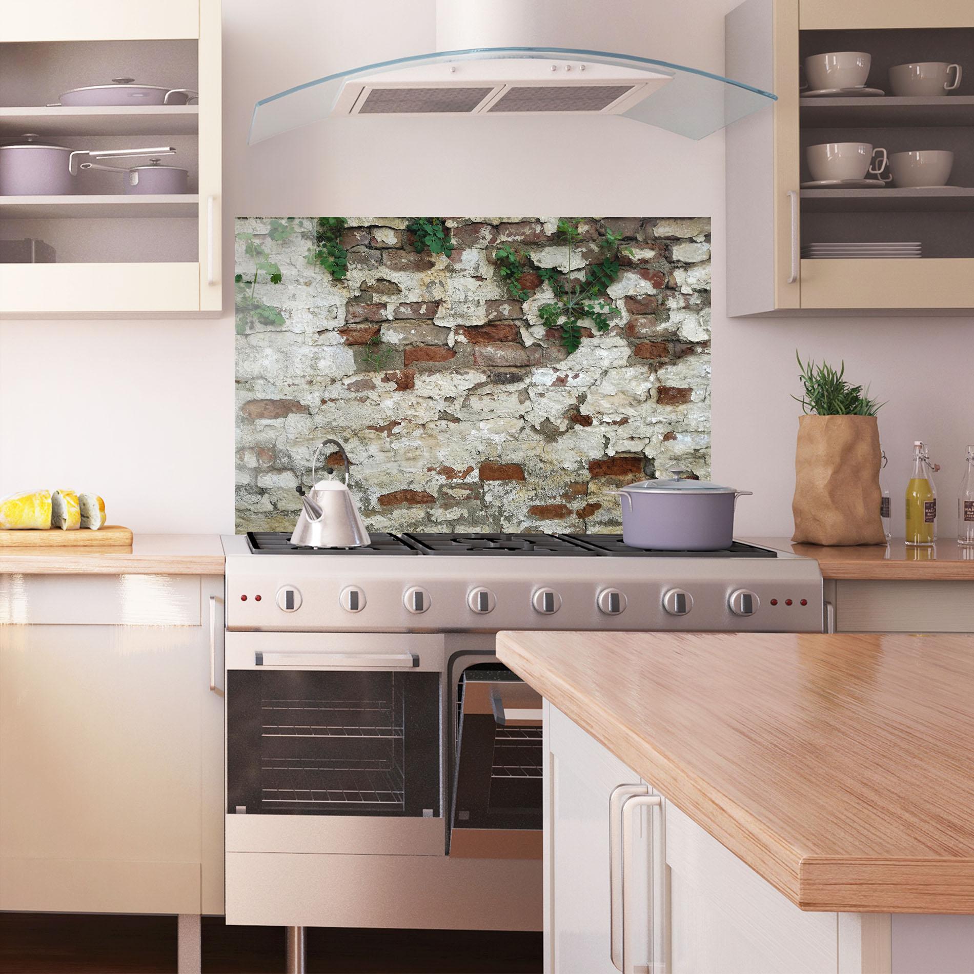 Стъклен панел за кухня Shabby Bricks mockup 1