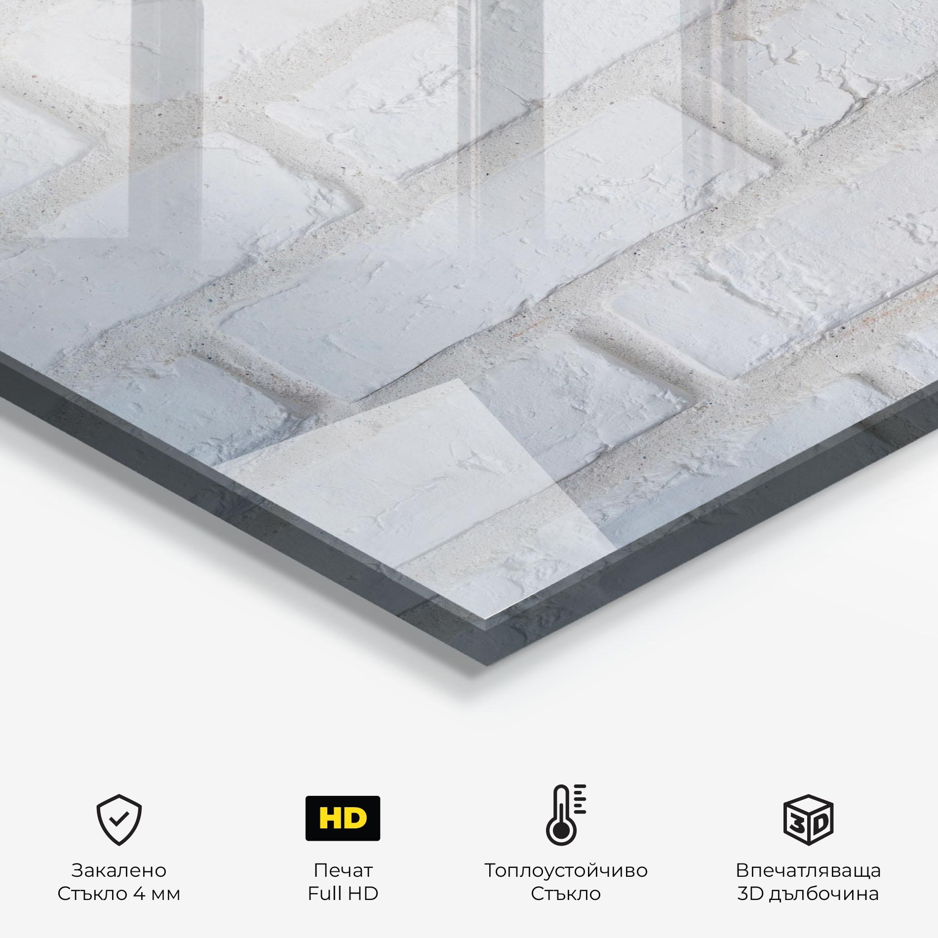 Стъклен панел за кухня Bright Bricks mockup 2