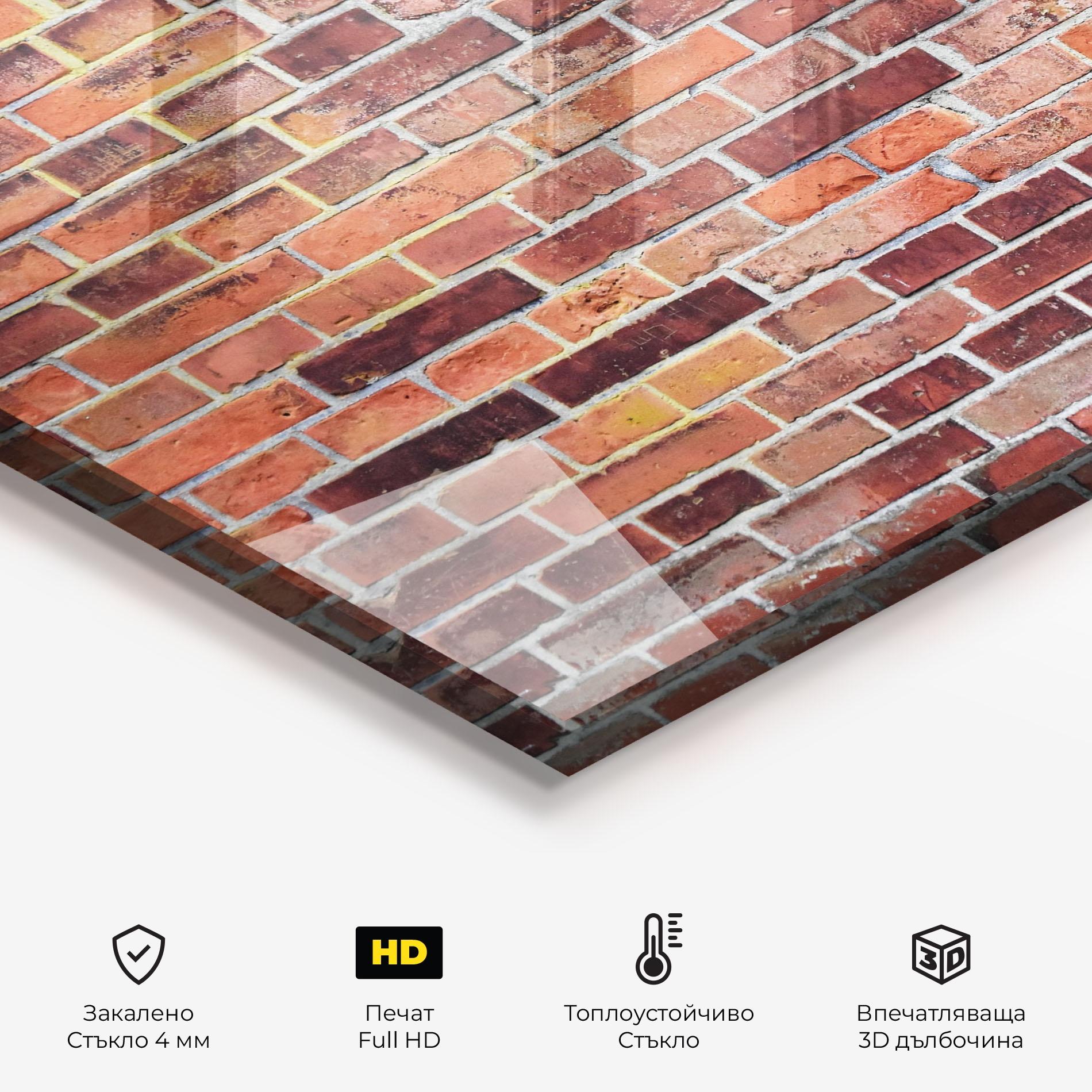 Стъклен панел за кухня Dirty Bricks mockup 2