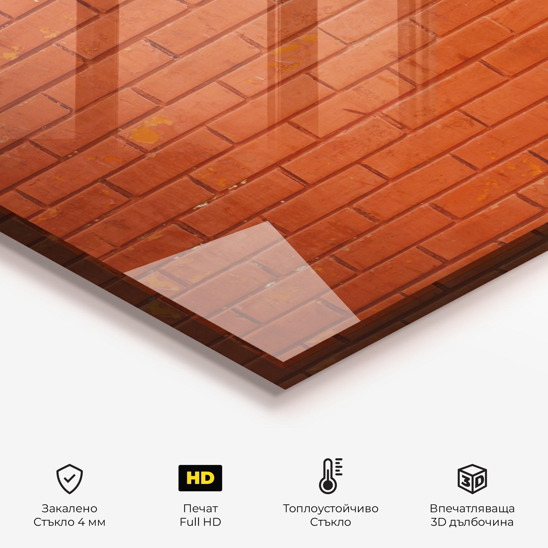 Стъклен панел за кухня Simetric Bircks mockup 2