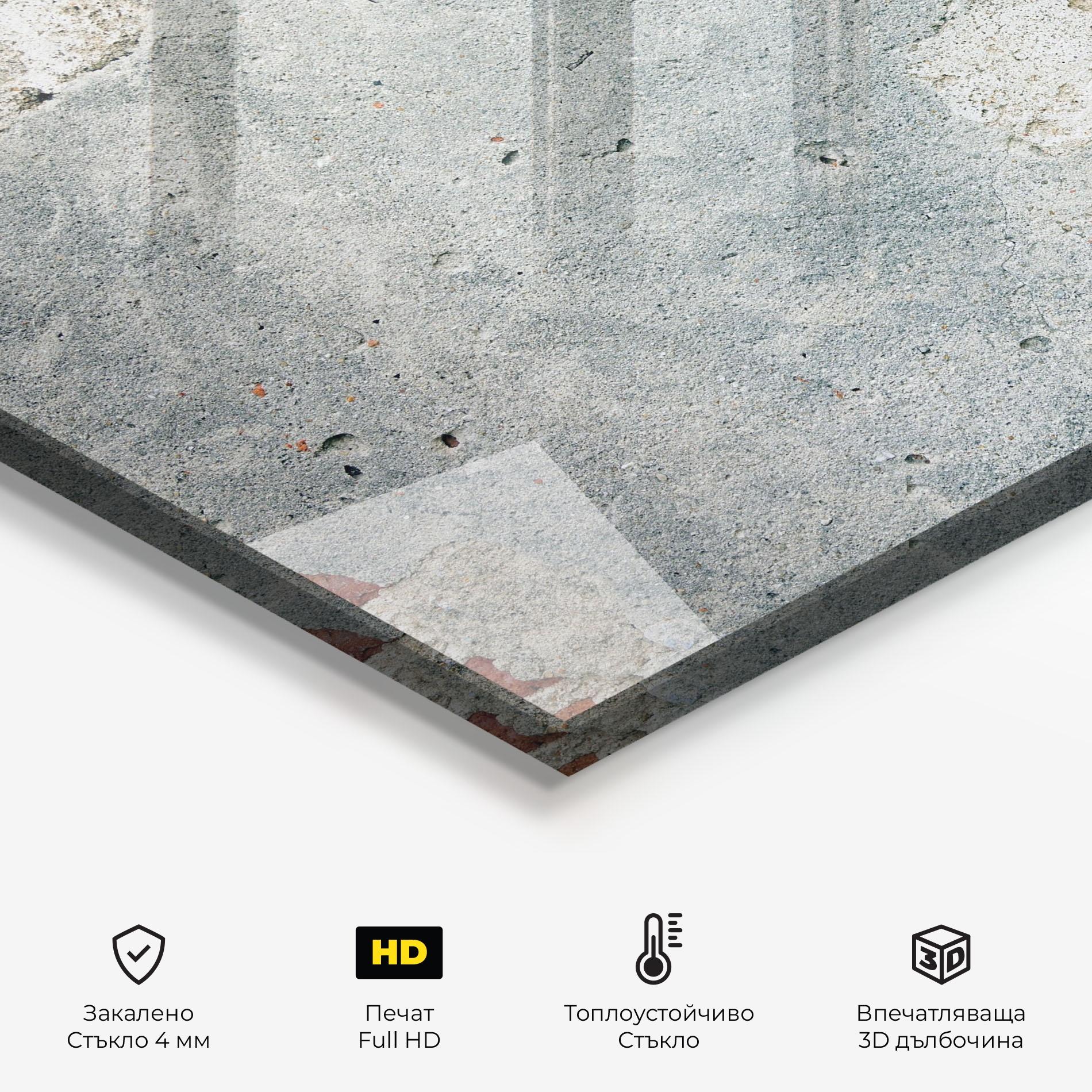 Стъклен панел за кухня Vintage Old Bricks mockup 2