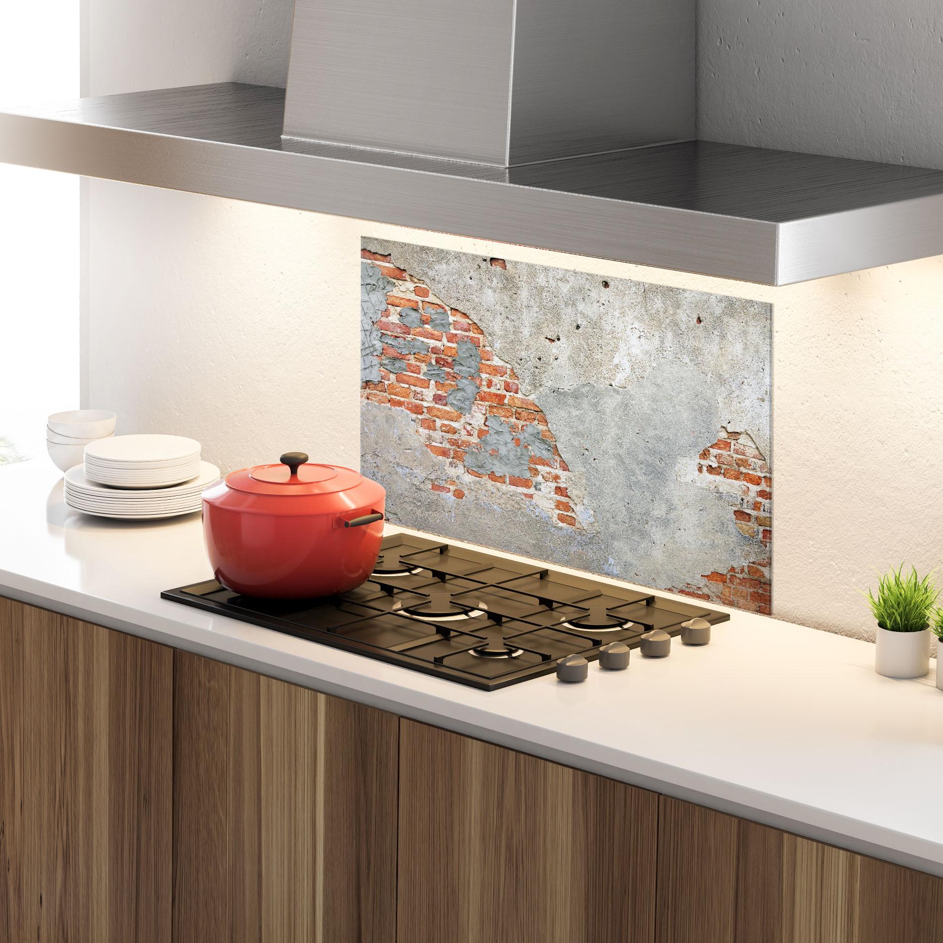 Стъклен панел за кухня Vintage Old Bricks 2 mockup 4