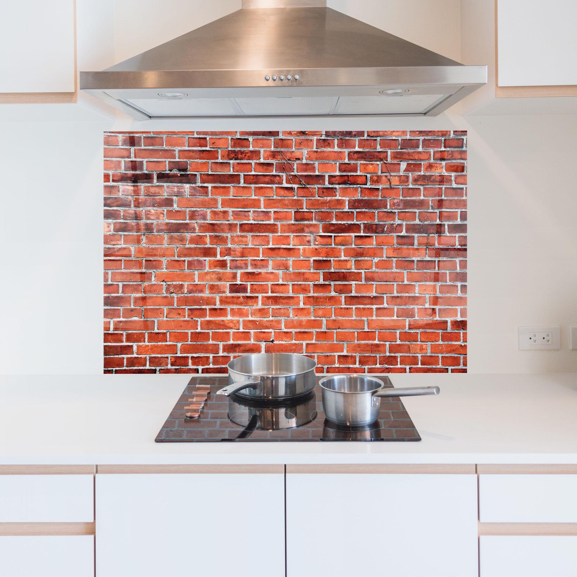 Стъклен панел за кухня Structure Bricks mockup 5