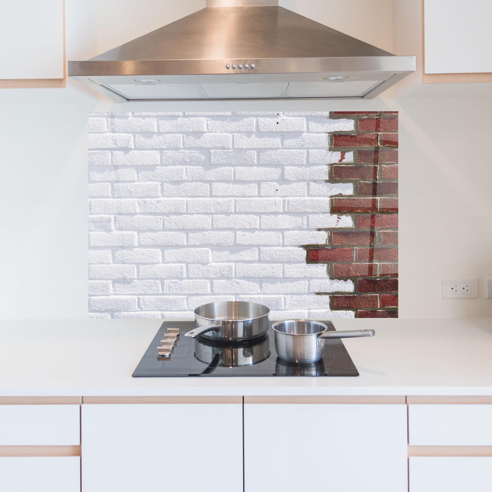 Стъклен панел за кухня Two Tone Bricks mockup 5