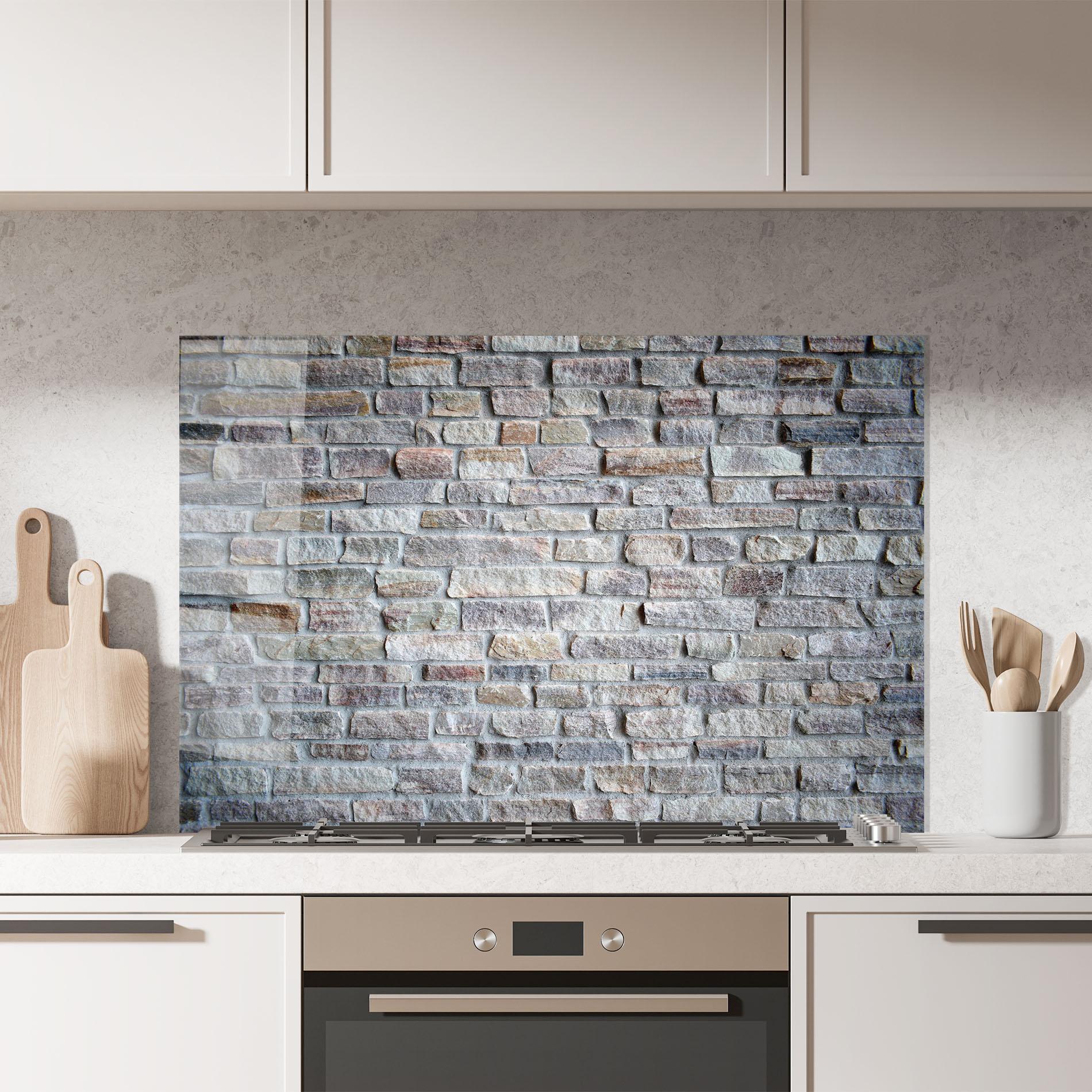 Стъклен панел за кухня Greyish Bircks mockup 7